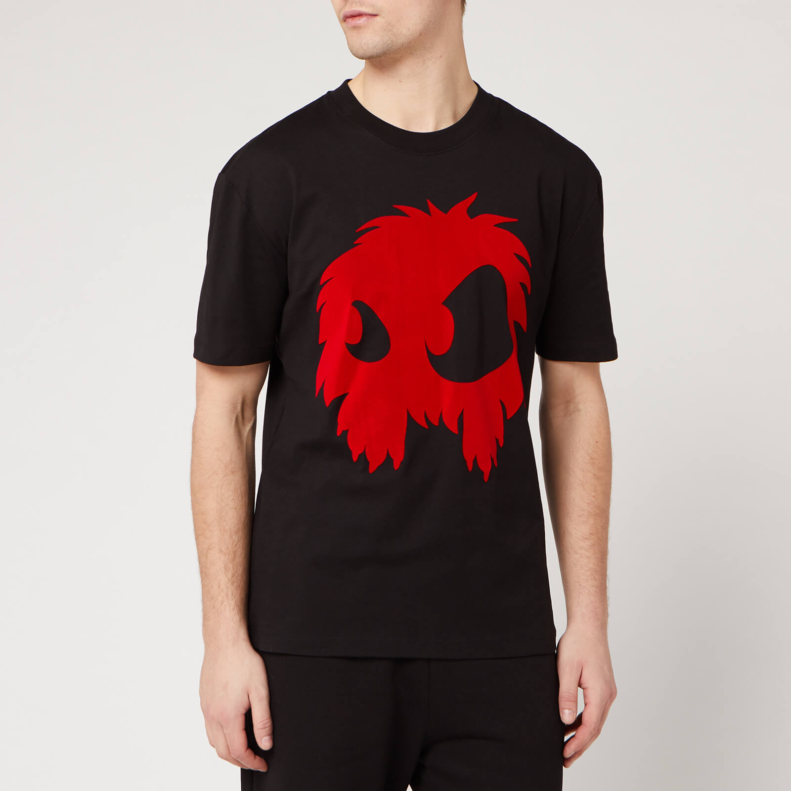 McQ Alexander McQueen Men's Dropped Shoulder Monster Flock T McQ Alexander McQueen Men's Dropped Shoulder Monster Flock T