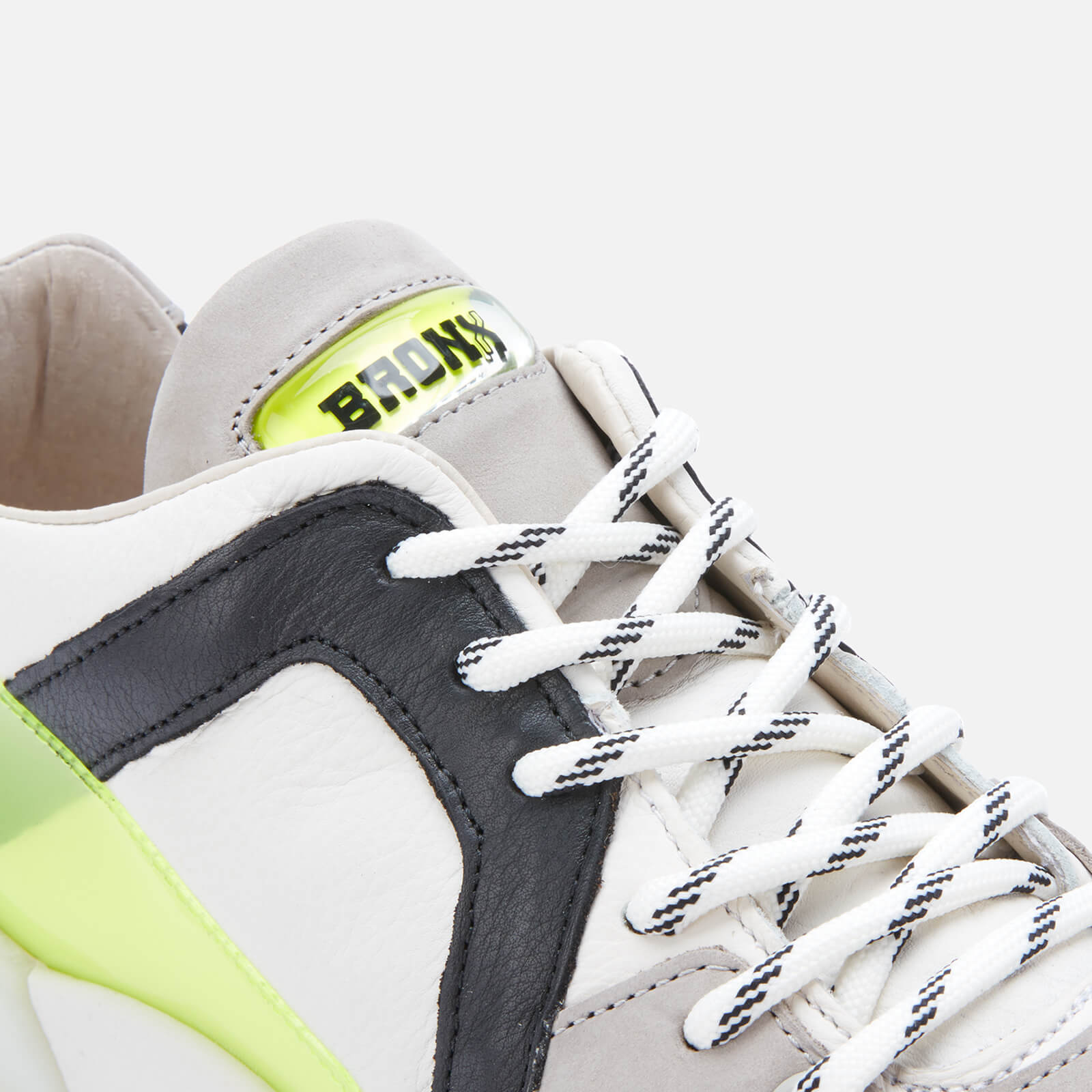 Bronx Women s Seventy Street Chunky Trainers Off White Neon Yellow Black UK 3 Allsole