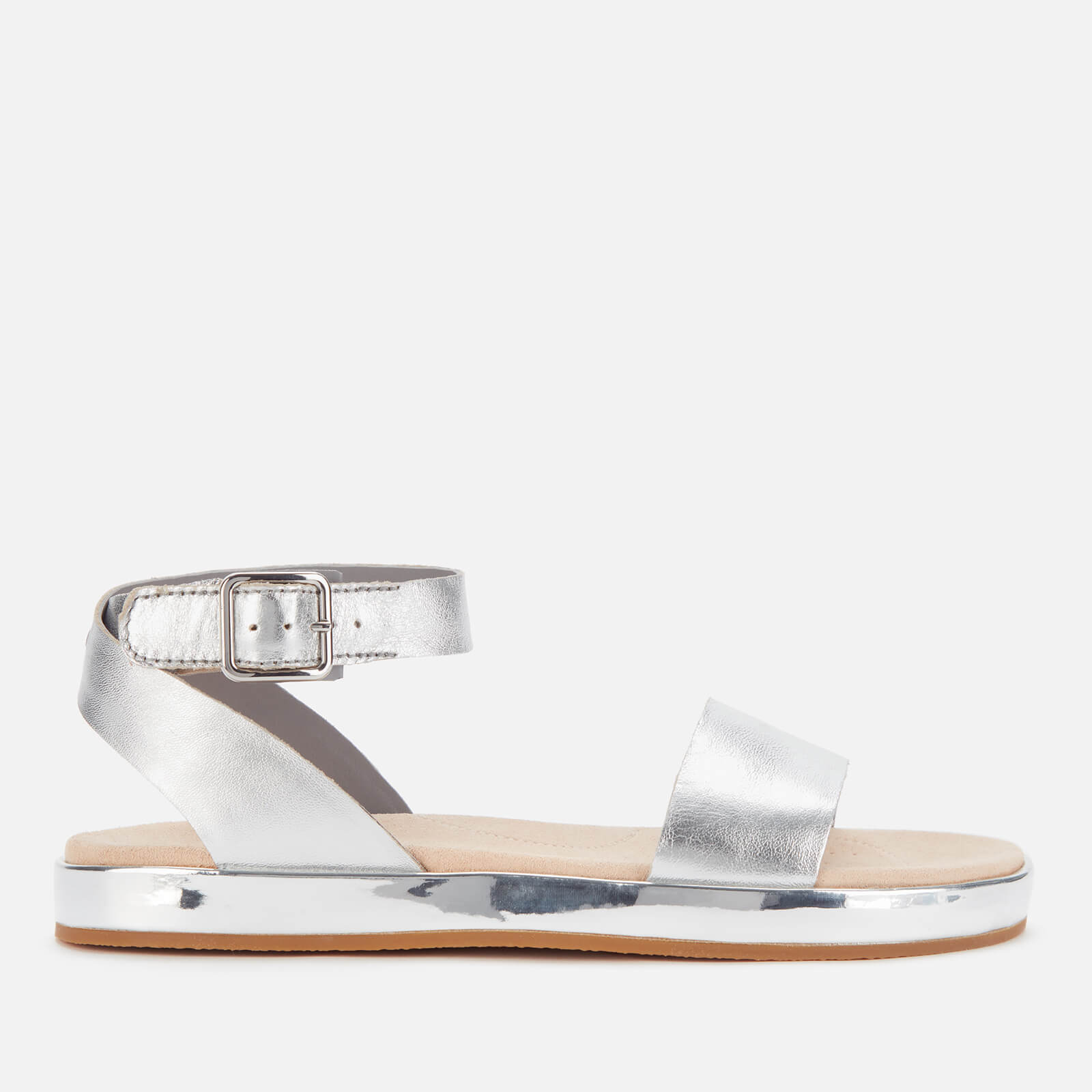 Clarks sales silver flats