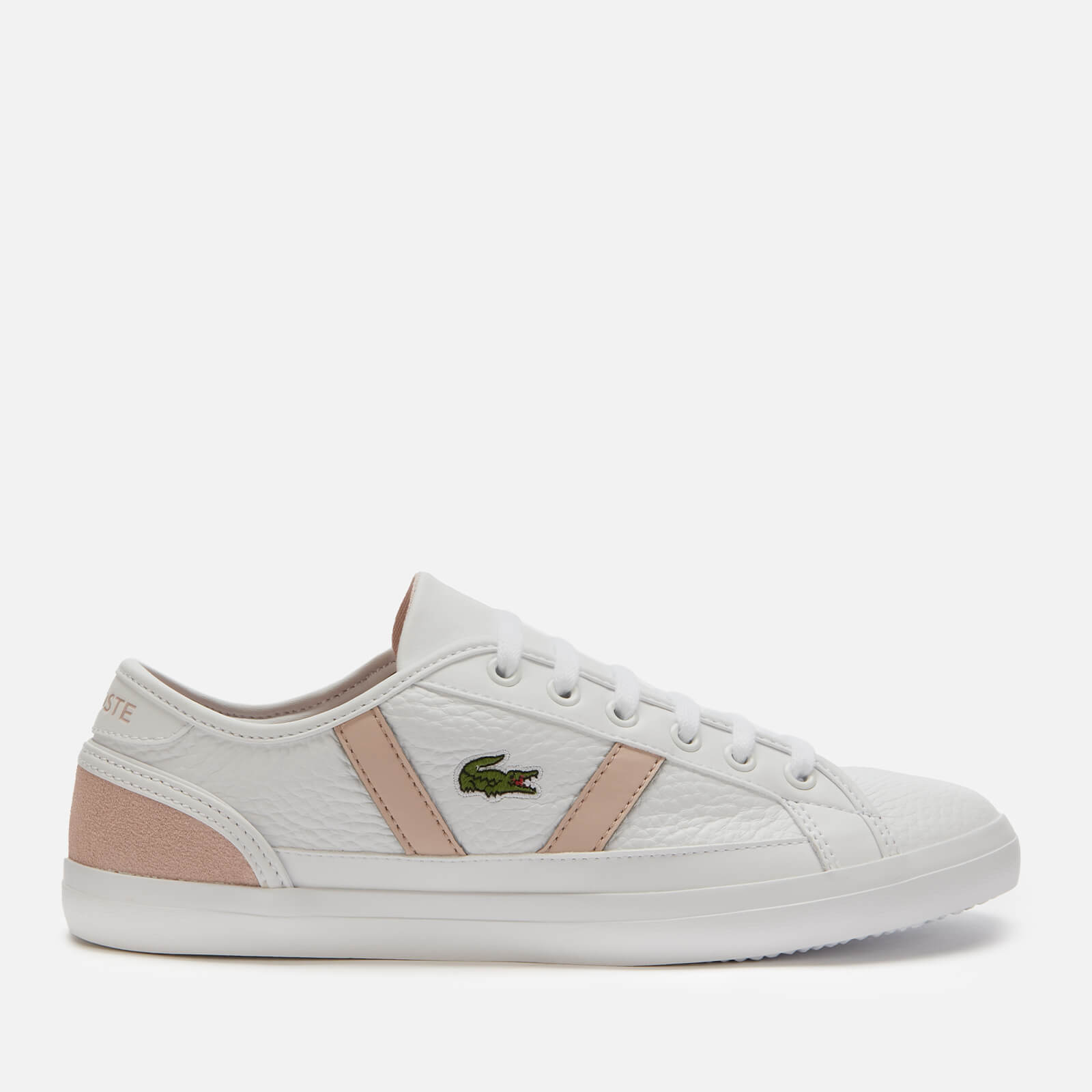 Lacoste Women s Sideline 120 Leather Low Top Trainers White Natural UK 3 Allsole