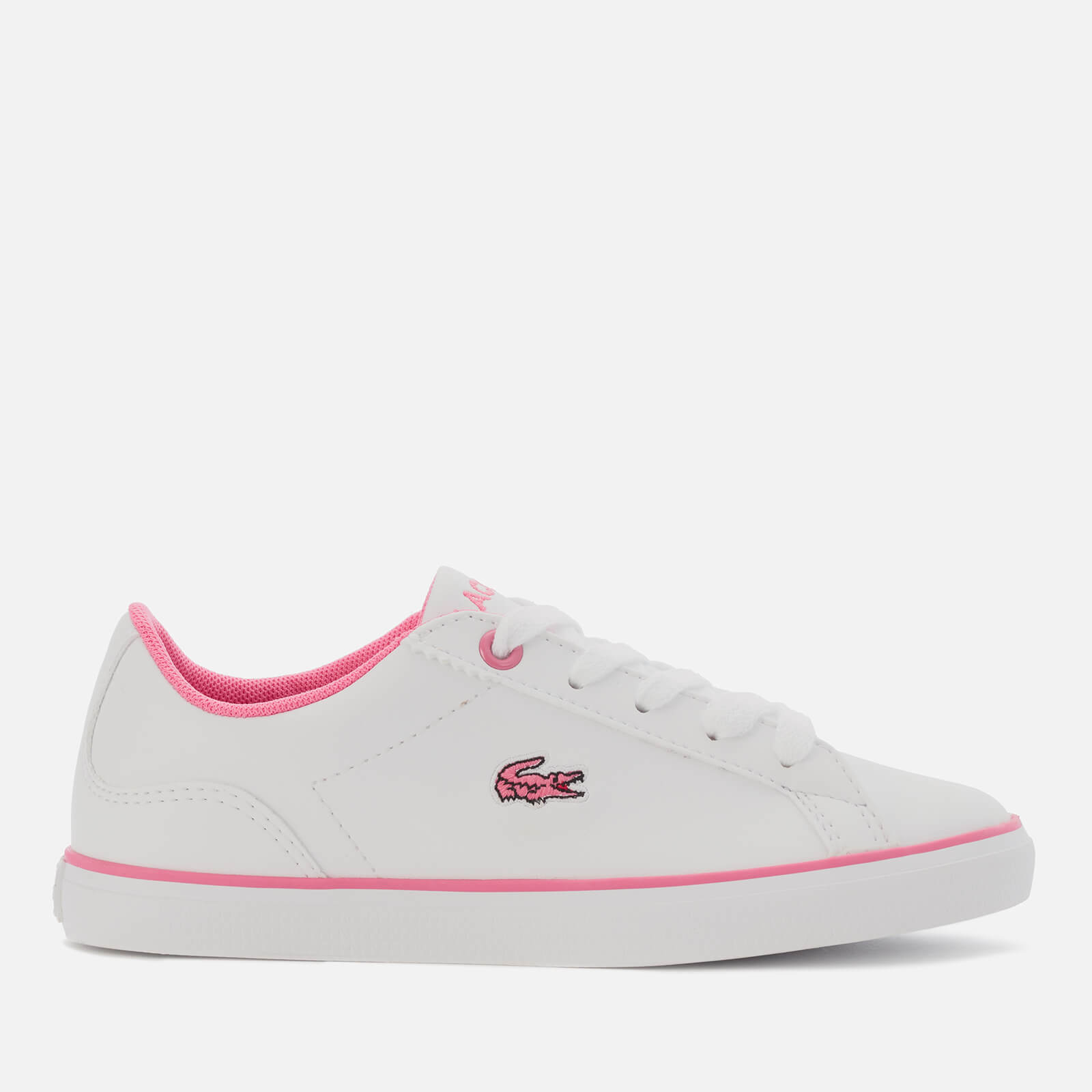 Lacoste Kids Lerond Low Top Trainers White Pink Allsole