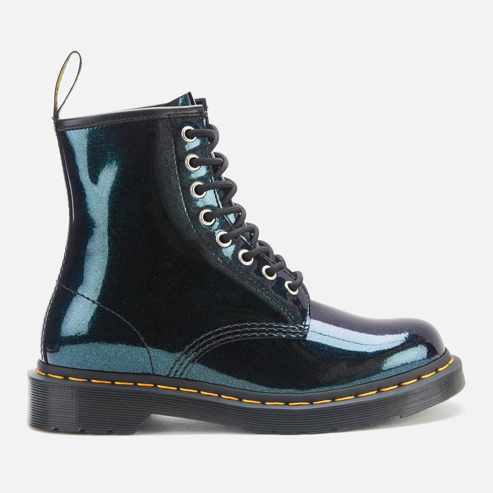 Dr. Martens Women s 1460 8 Eye Sparkle Boots Teal Pacific Sparkle Allsole