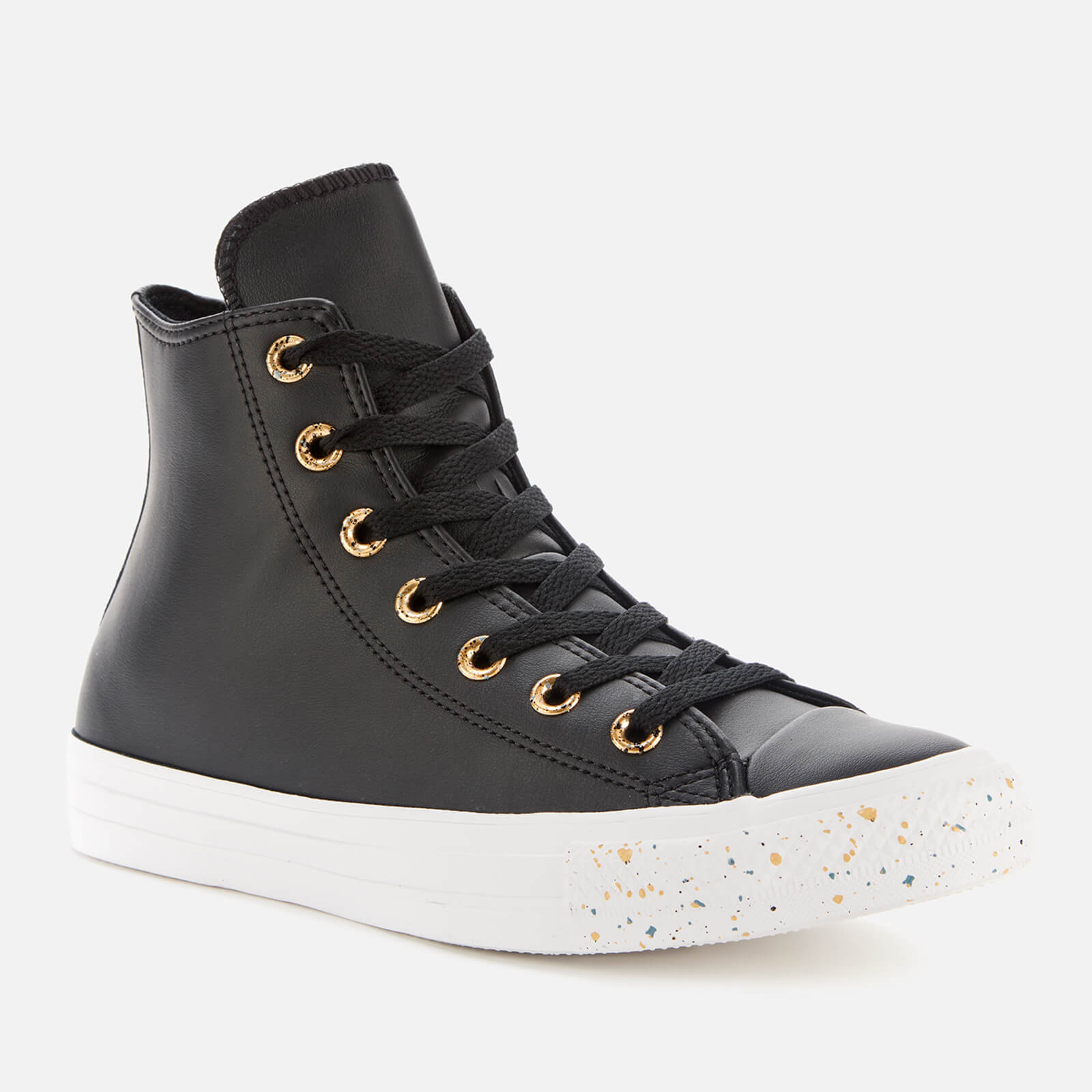 Converse Women s Chuck Taylor All Star Speckled Hi Top Trainers Black Gold White Allsole