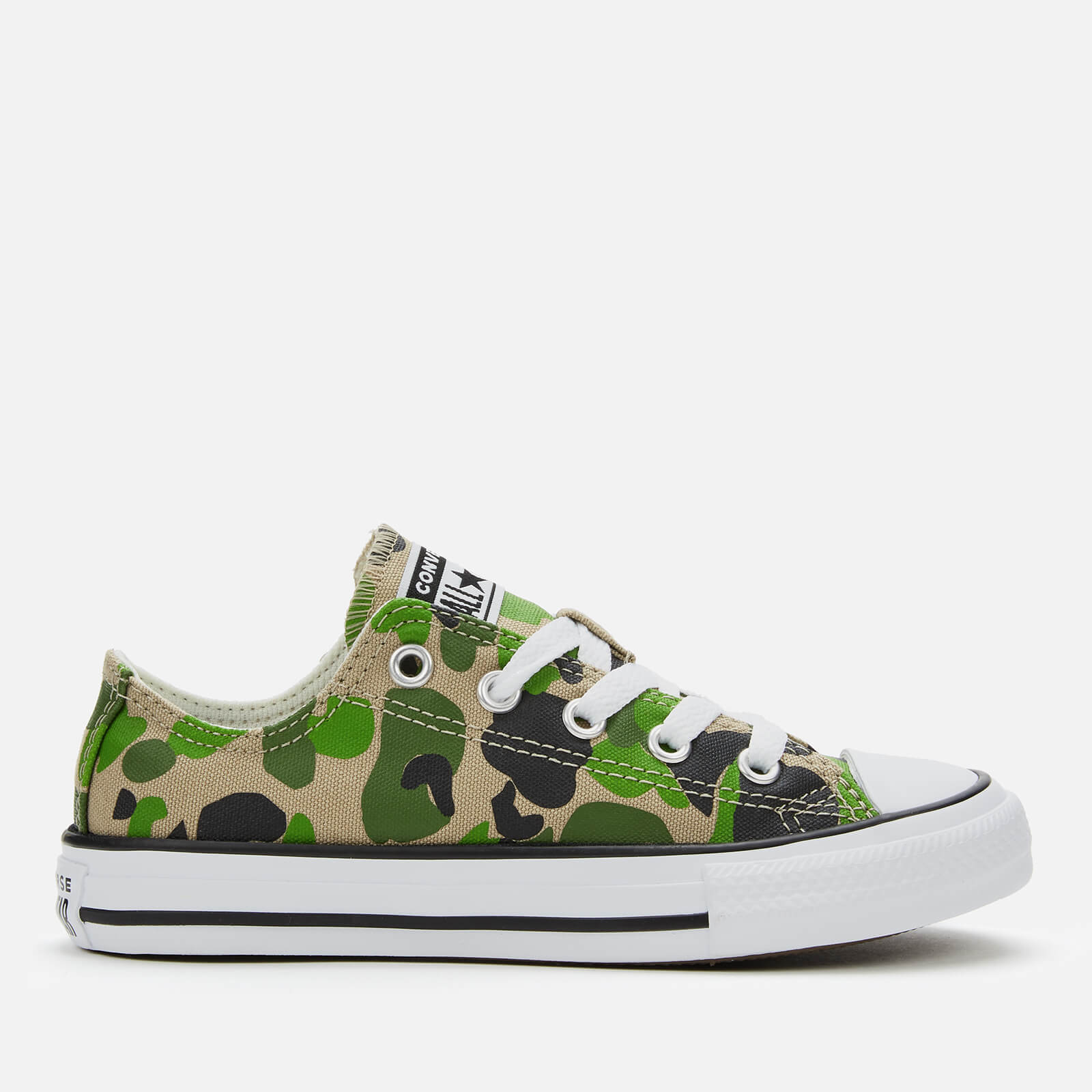 Converse Kids Chuck Taylor All Star Camo Ox Trainers Black Khaki White UK 10 Kids Allsole
