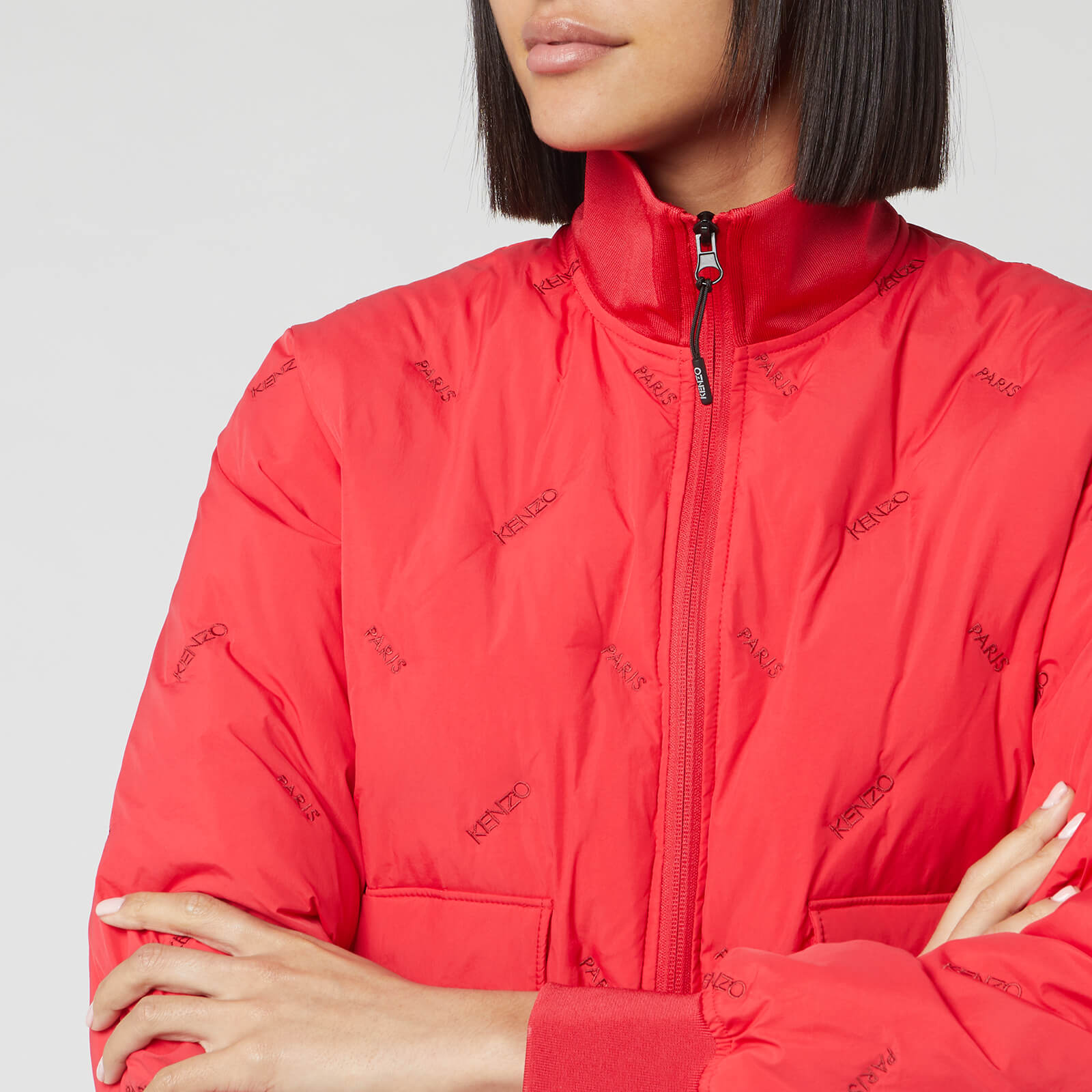 KENZO Women's Down Puffer Jacket Packable - Medium Red - XS