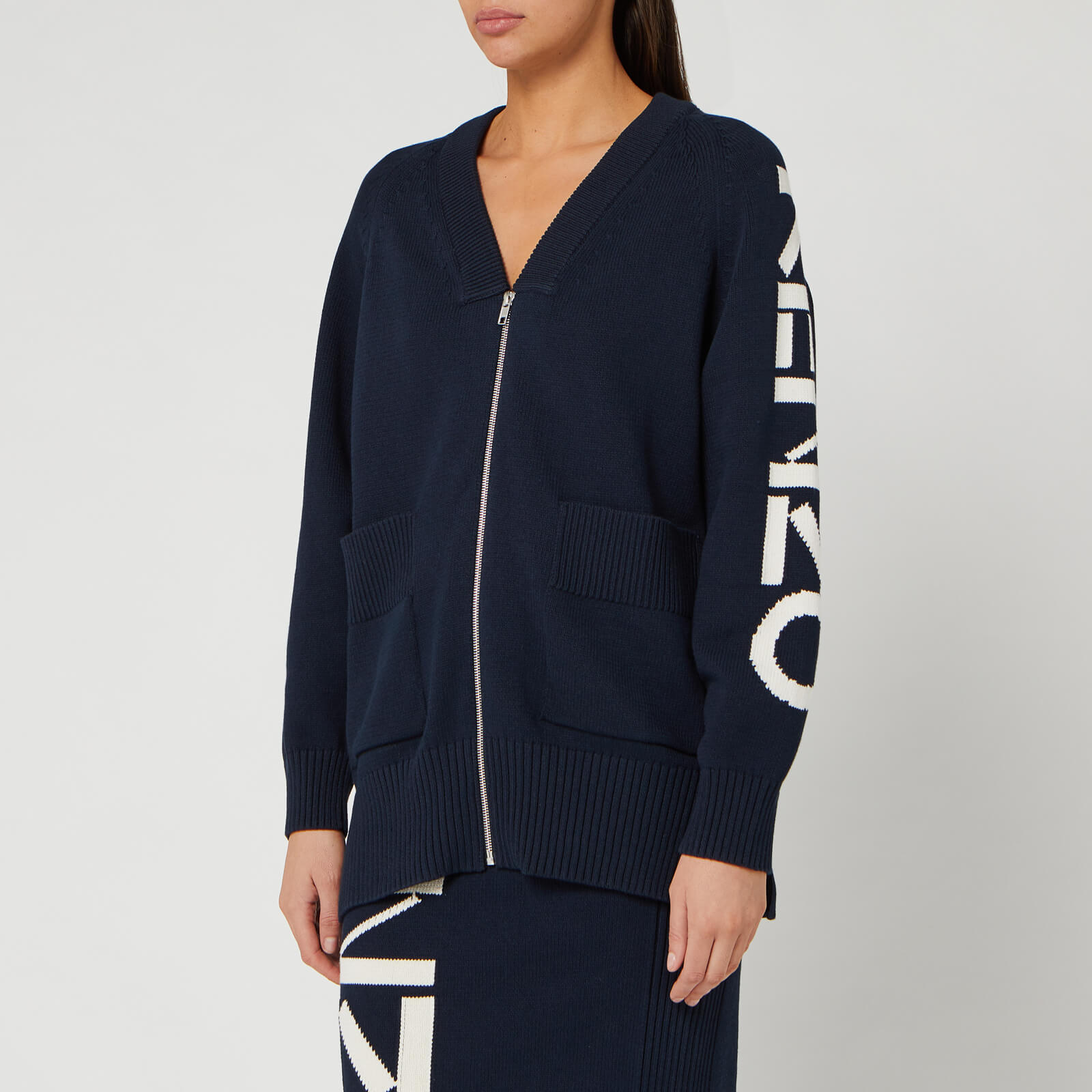 KENZO Women's Kenzo Sport Zipped Cardigan - Midnight Blue - XS | Coggles KENZO Women's Kenzo Sport Zipped Cardigan - Midnight Blue - XS | Coggles