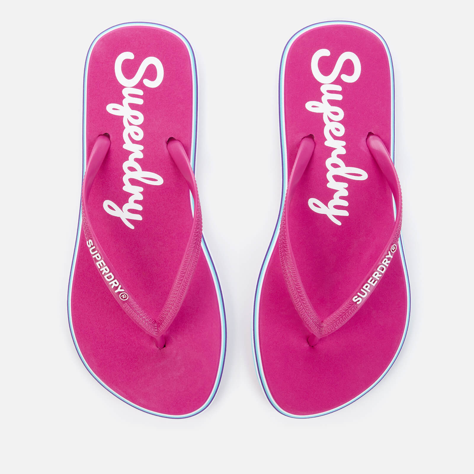 Superdry Women s Neon Rainbow Sleek Flip Flops Sienna Pink Allsole