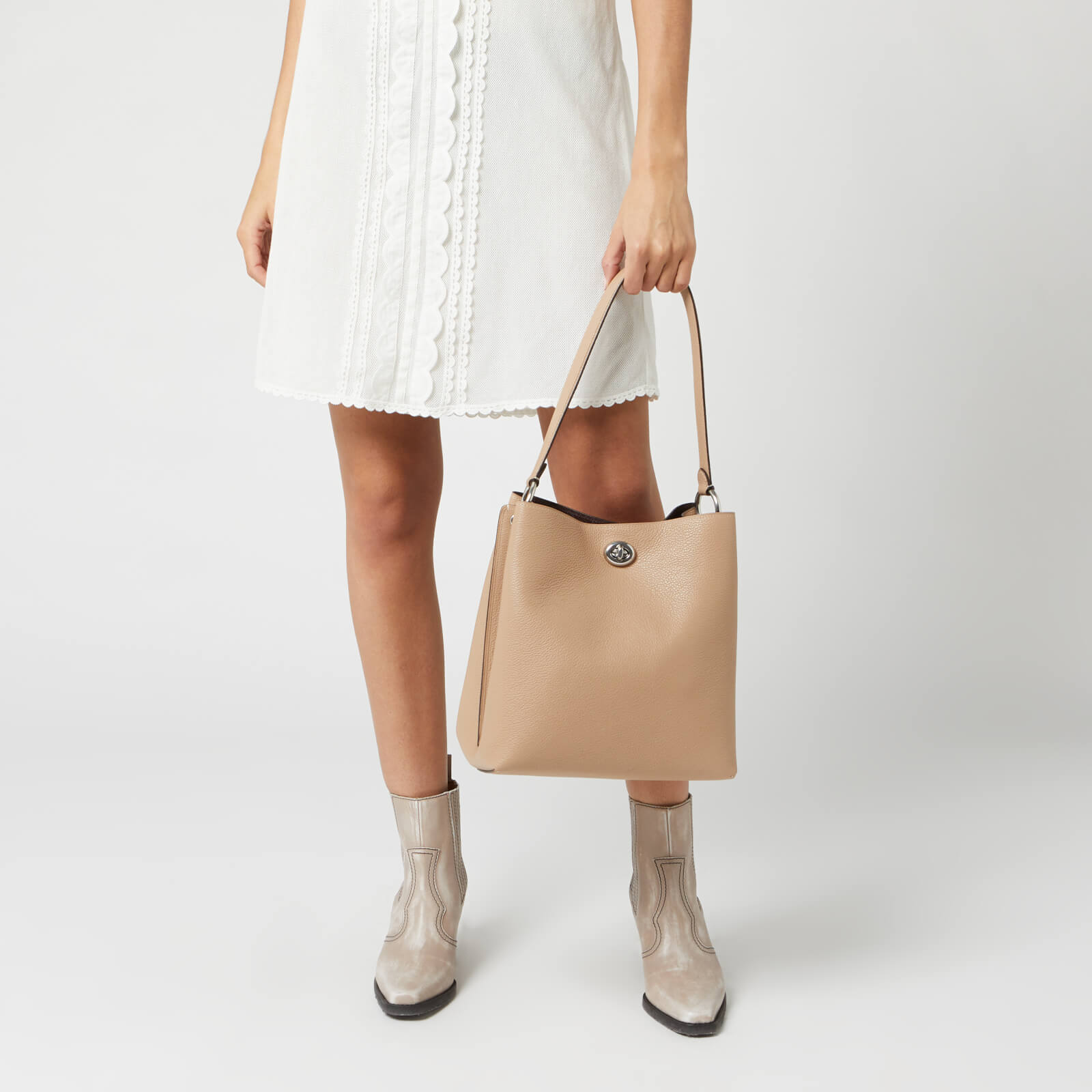 Coach Women s Polished Pebble Leather Charlie Bucket Bag
