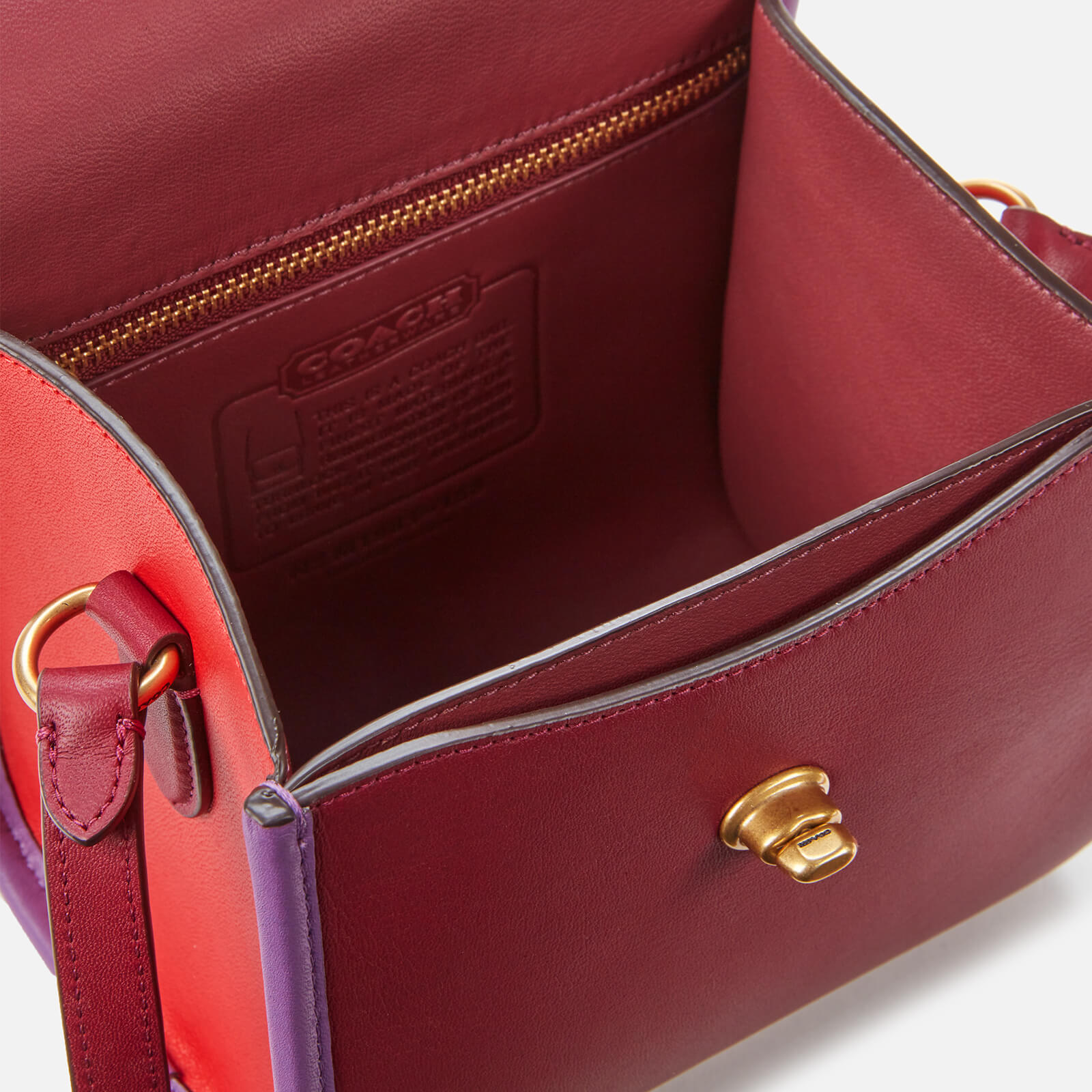 Coach 1941 Women s Runway Coach Originals Colorblock Binding Turnlock Lunchbox Pouch Jasper Multi Coggles