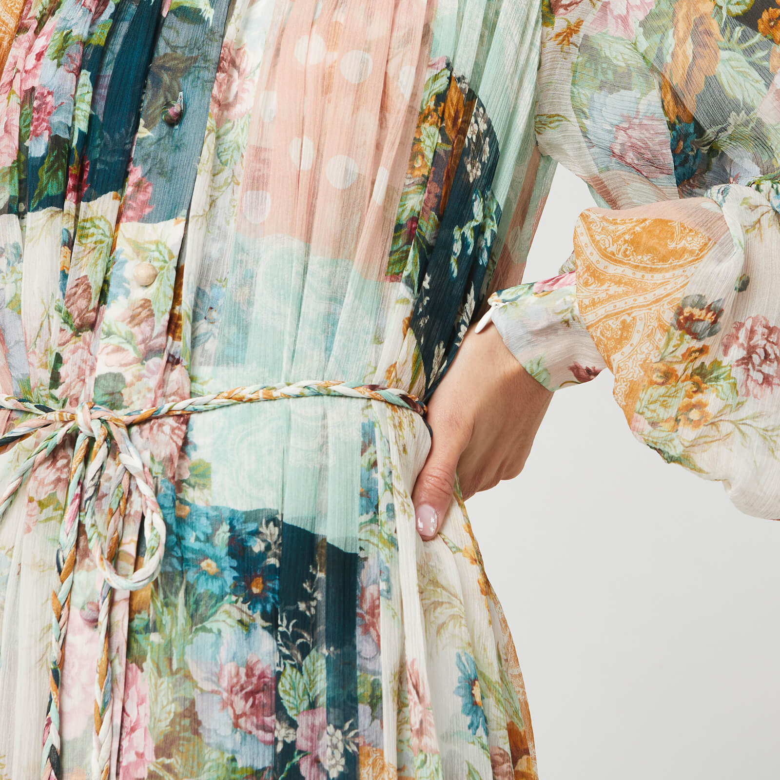 Zimmermann Women's Wavelength Smock Midi Dress - Patchwork
