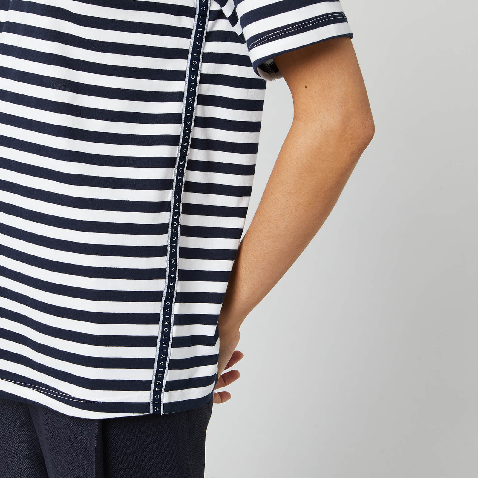 Victoria, Victoria Beckham Women's Striped Logo Tape T-Shirt