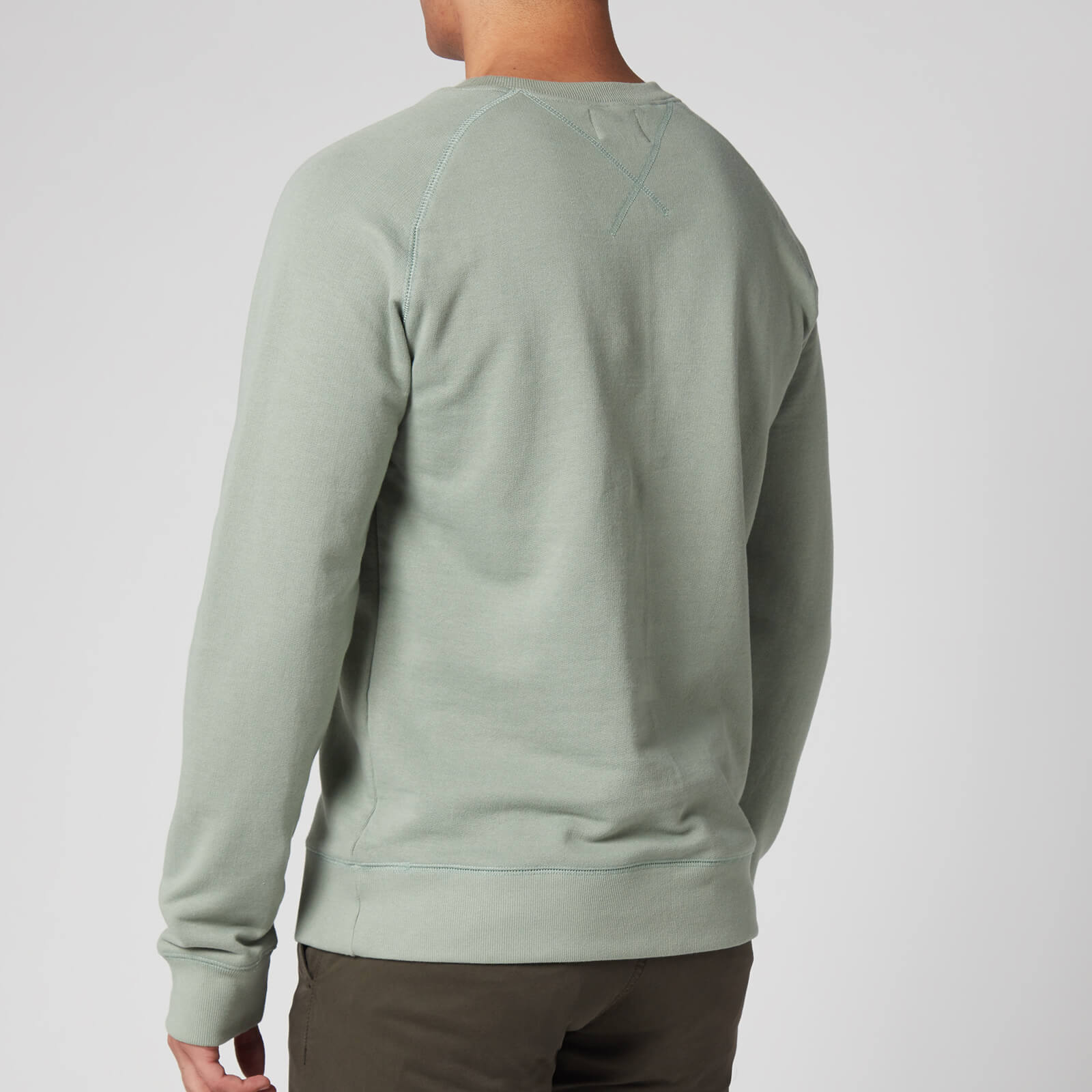 Nudie Jeans Men s Samuel Logo Sweatshirt Pale Green Coggles