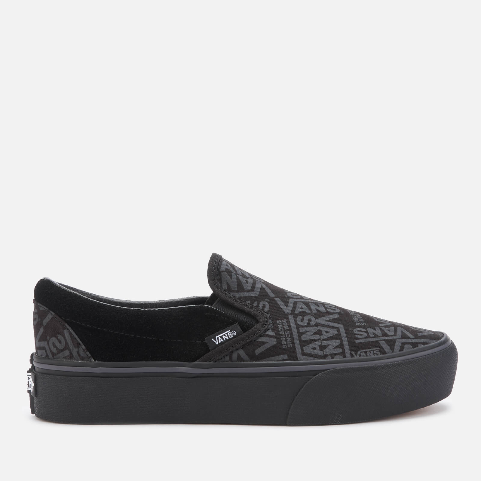 All black womens slip on vans top