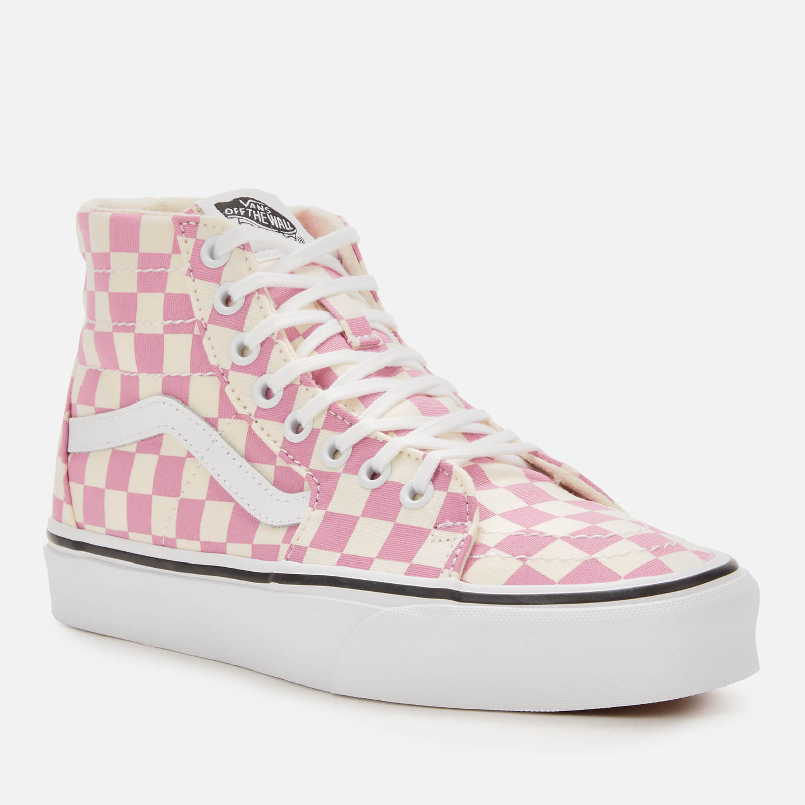 Vans Women s Sk8 Hi Tapered Checkerboard Hi Top Trainers Fuchsia Pink True White Allsole