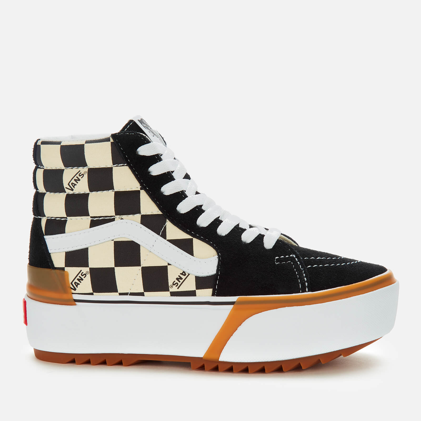 Vans Women s Sk8 Hi Stacked Checkerboard Hi Top Trainers Multi True White UK 3 Allsole