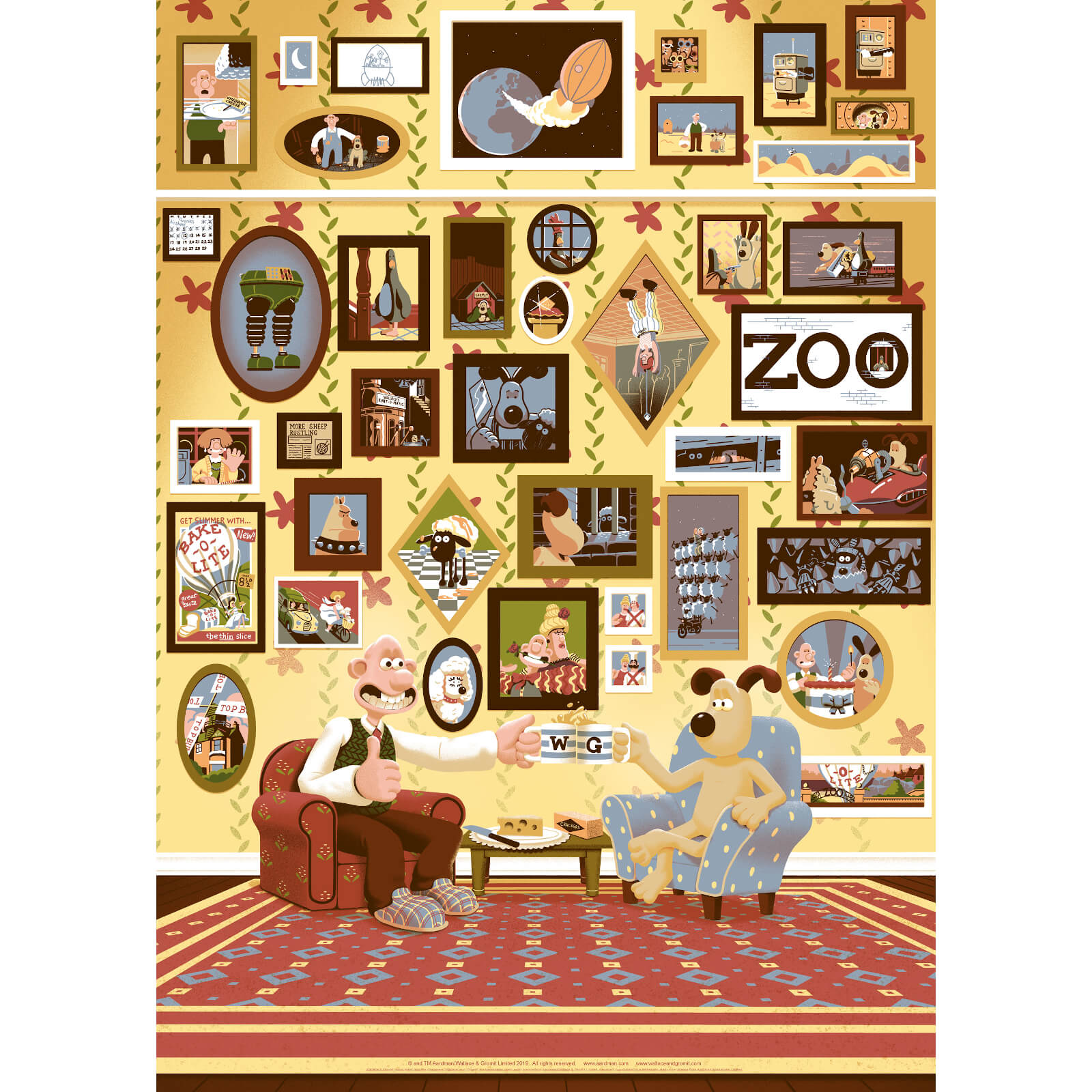 Wallace and Gromit Lithograph by George Bletsis