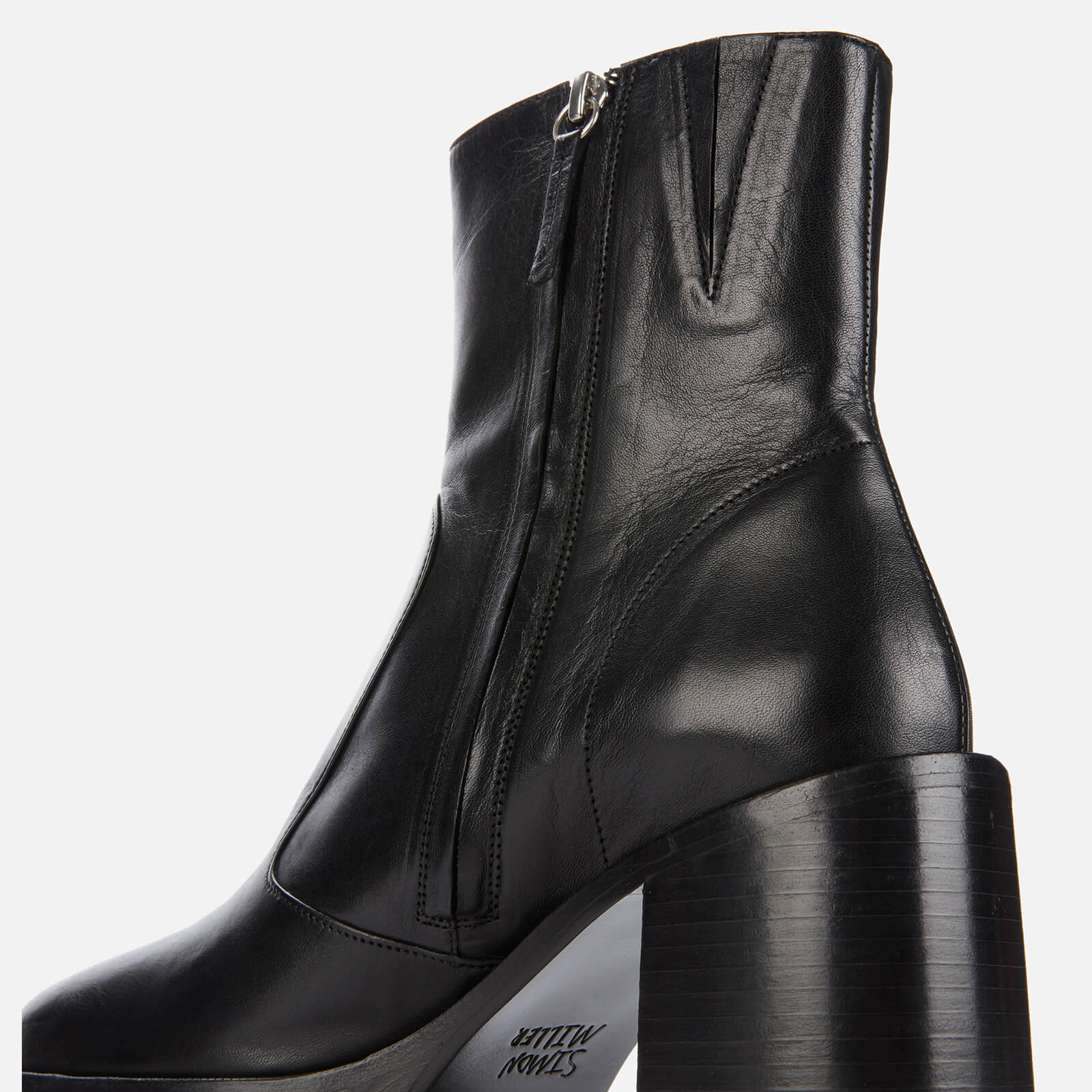 Simon Miller Women's Low Raid Leather Platform Boots - Black