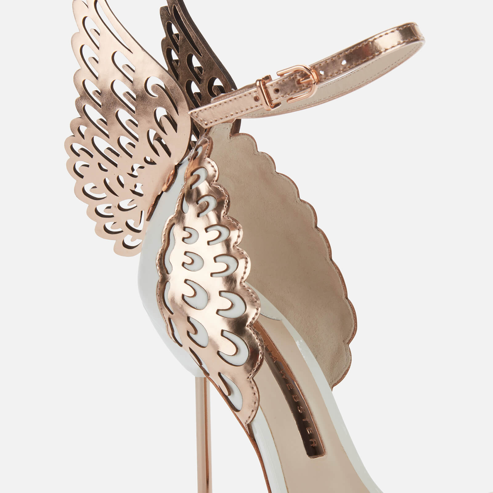 Sophia Webster Women s Evangeline Heeled Sandals White Rose Gold Coggles