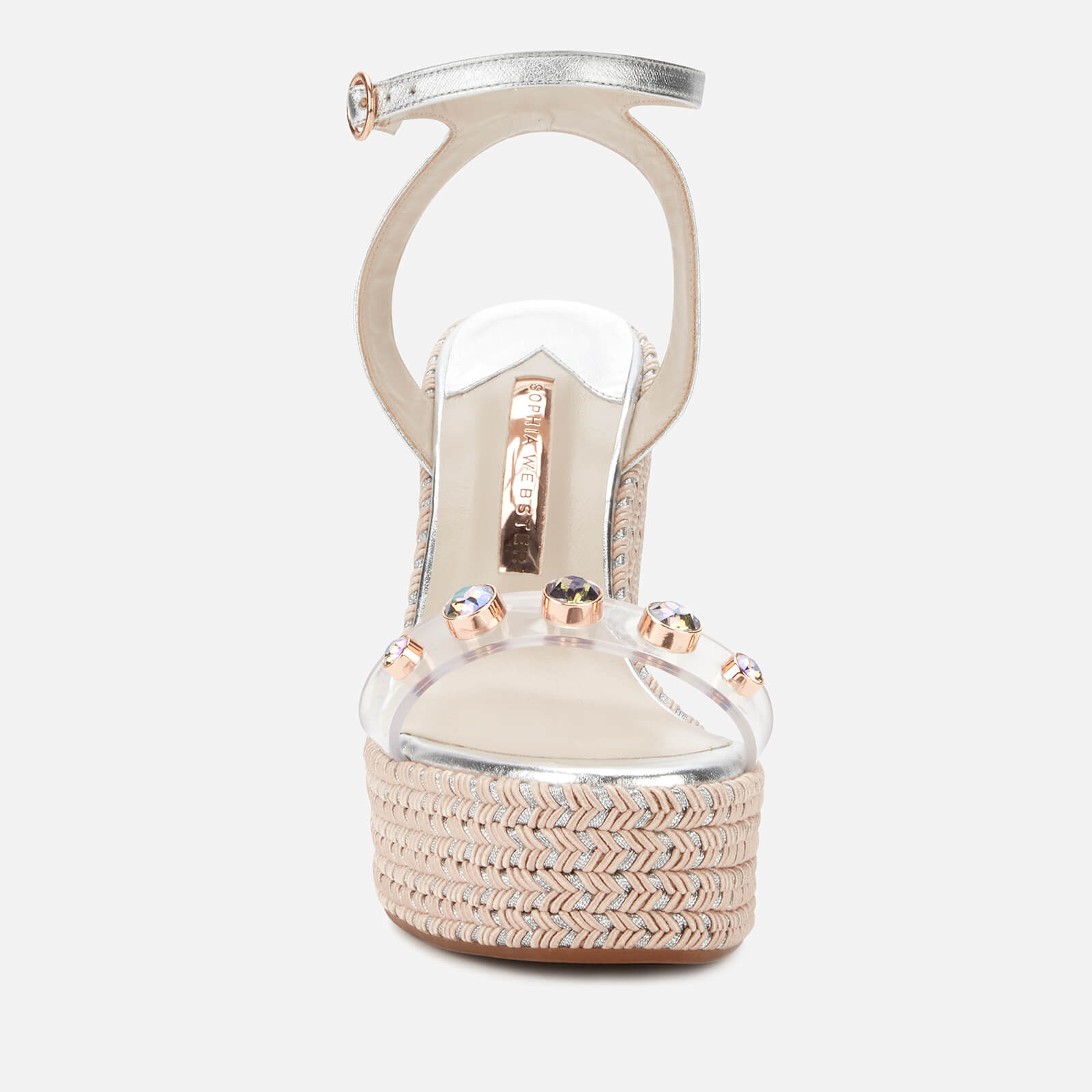 Sophia Webster Women s Dina Gem Espadrille Heeled Sandals Silver Crystal Coggles