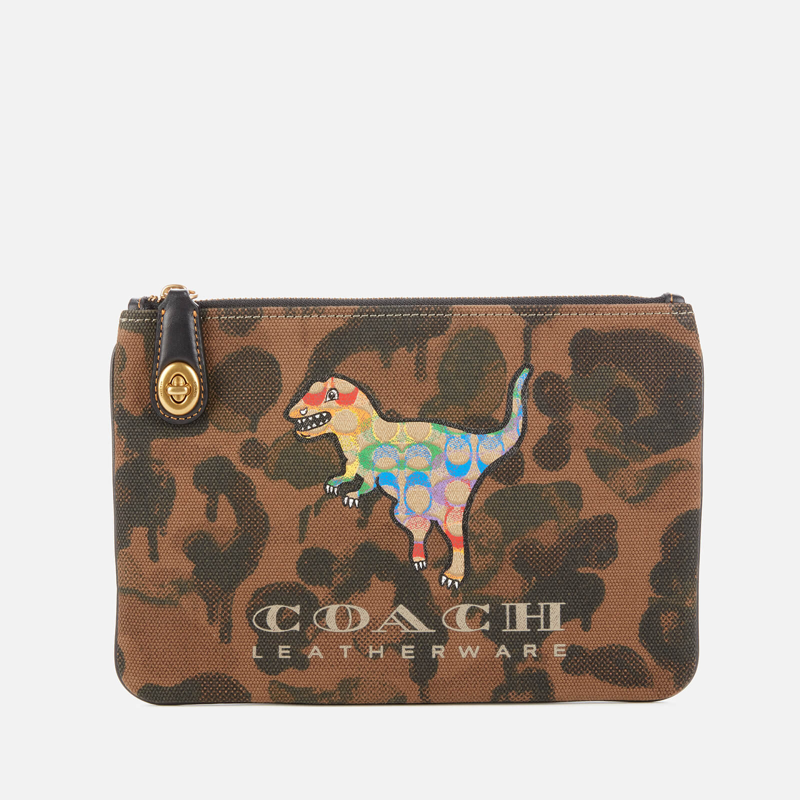 Coach Women's Rainbow Signature Rexy Canvas Turnlock Pouch - Multi ...