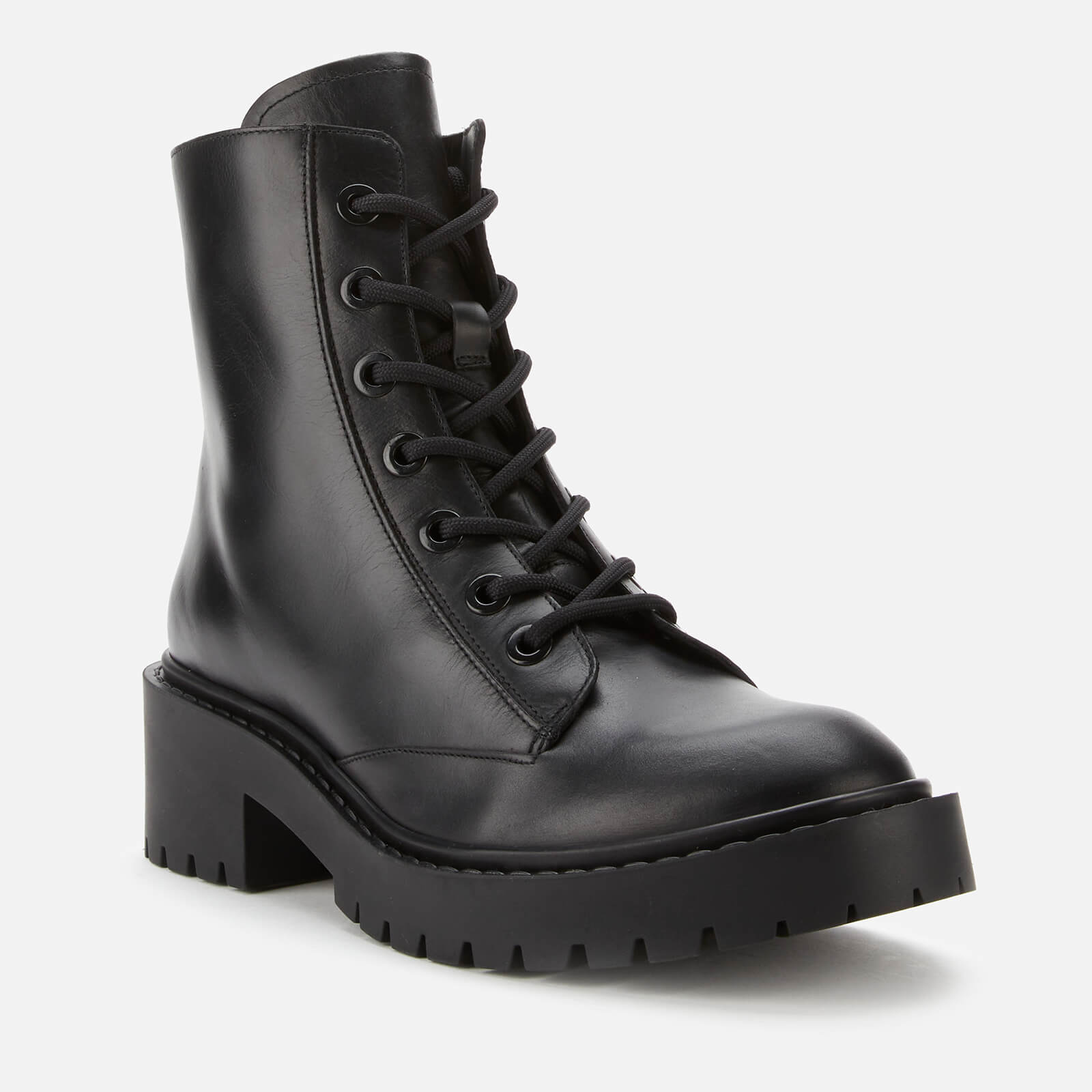 KENZO Women's Pike Leather Lace Up Boots - Black - UK 3.5 | Allsole