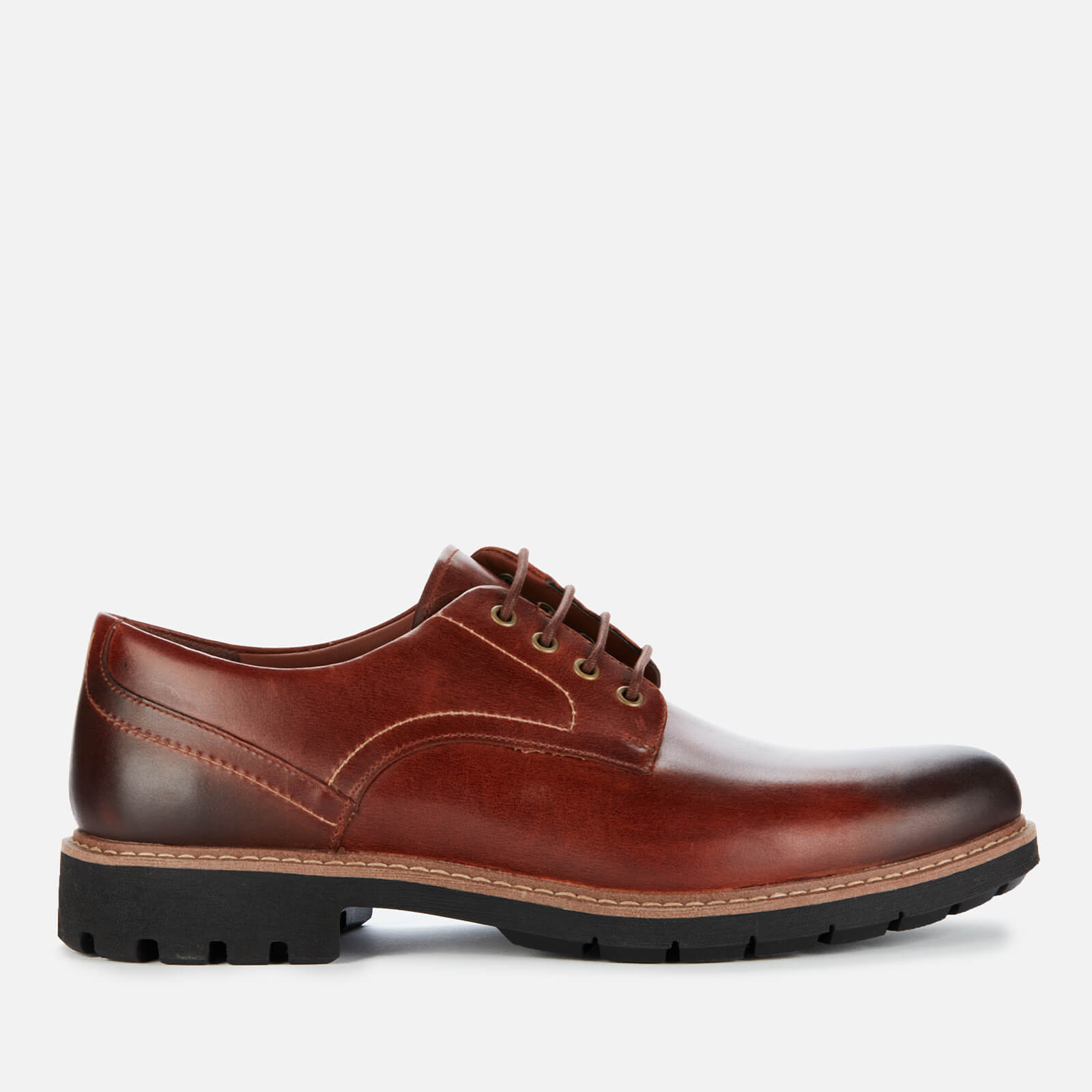 Clarks Men s Batcombe Hall Leather Derby Shoes Dark Tan Allsole