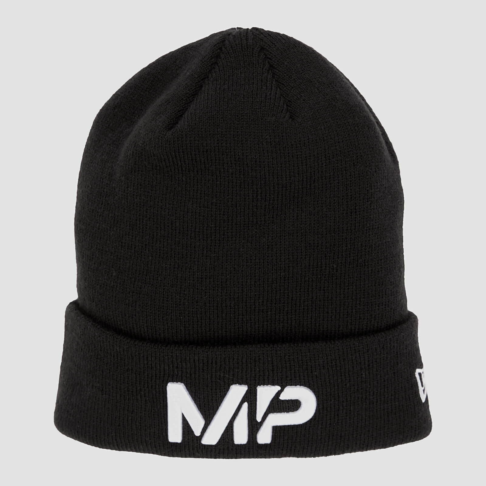 MP New Era 反摺針織毛帽 - 黑／白