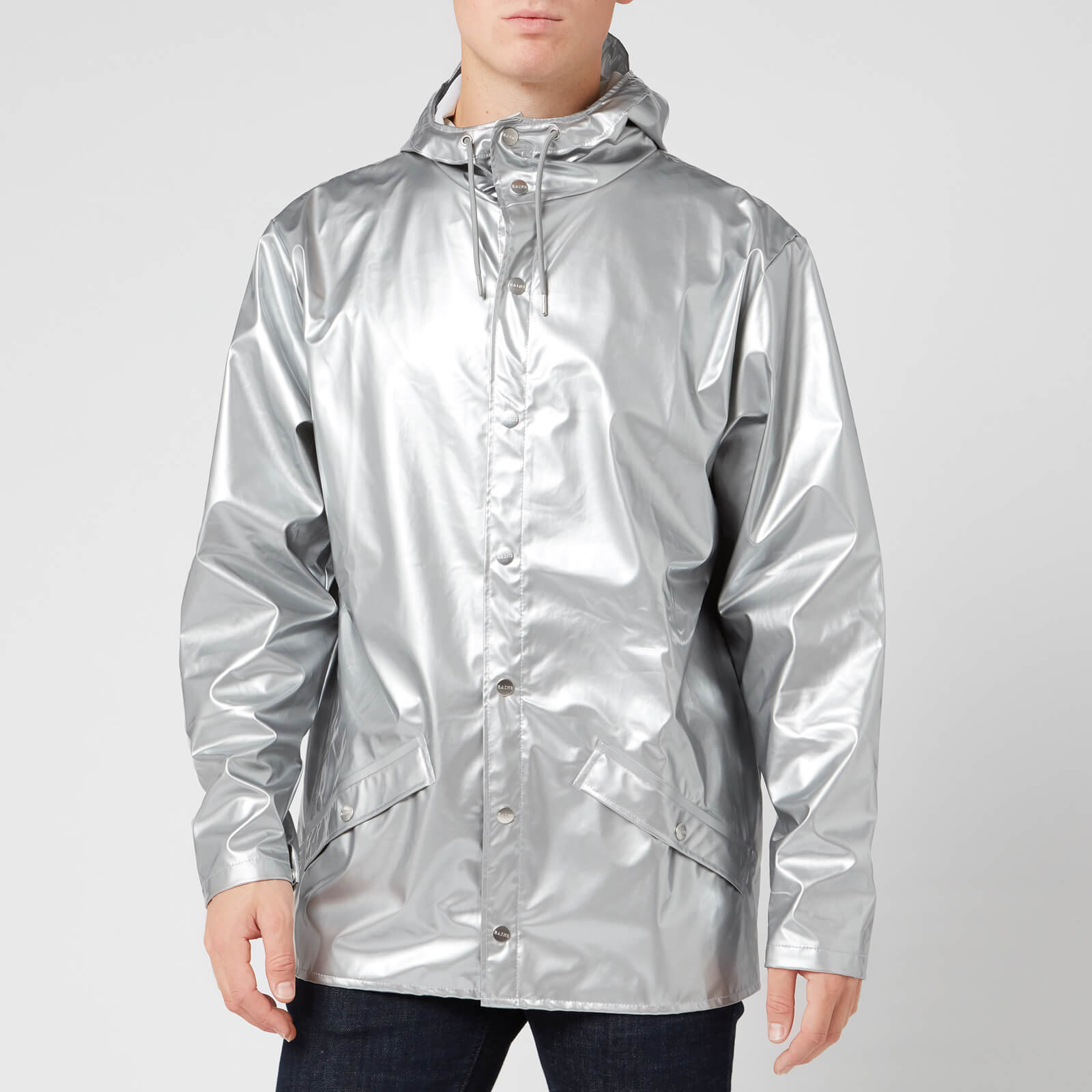 Silver rain coat on sale