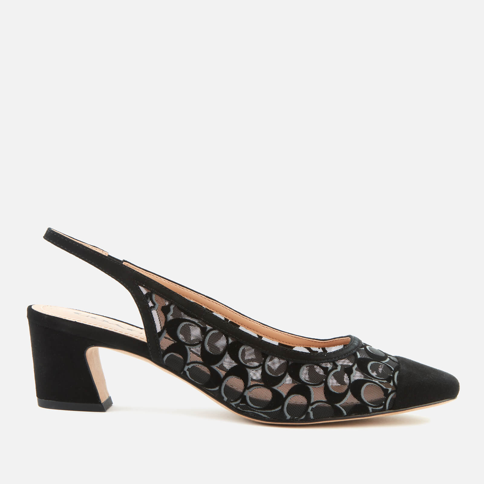 Coach Women s Dani Signature Mesh Slingback Block Heels Black