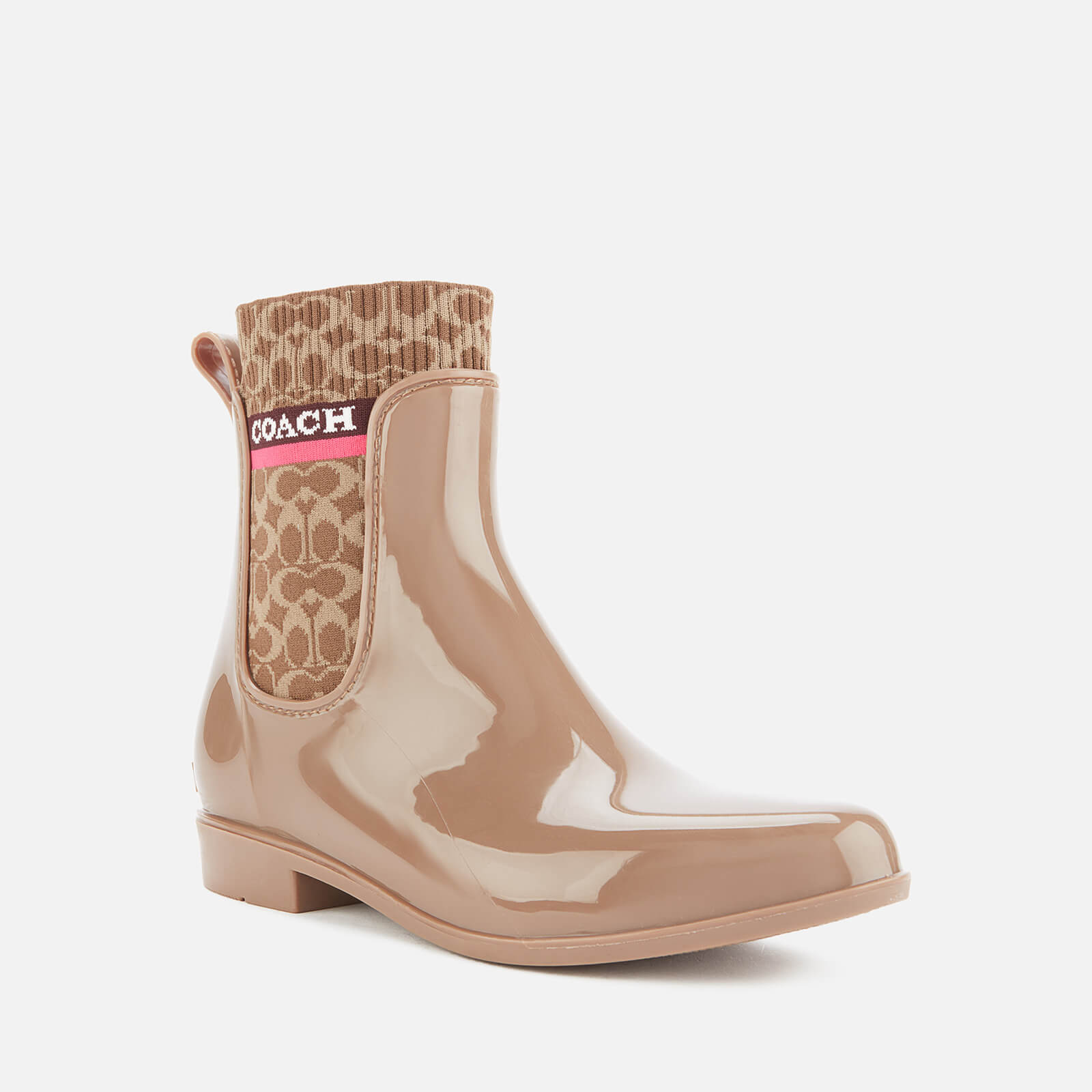 Coach Women s Rivington Signature Knit Rain Boots Otter Allsole
