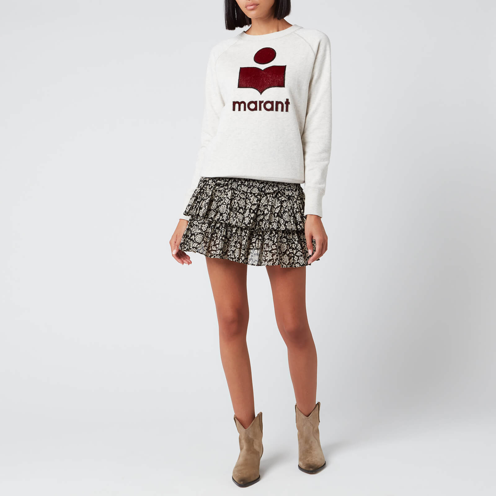 Marant Etoile Women s Milly Sweatshirt Ecru Red Coggles