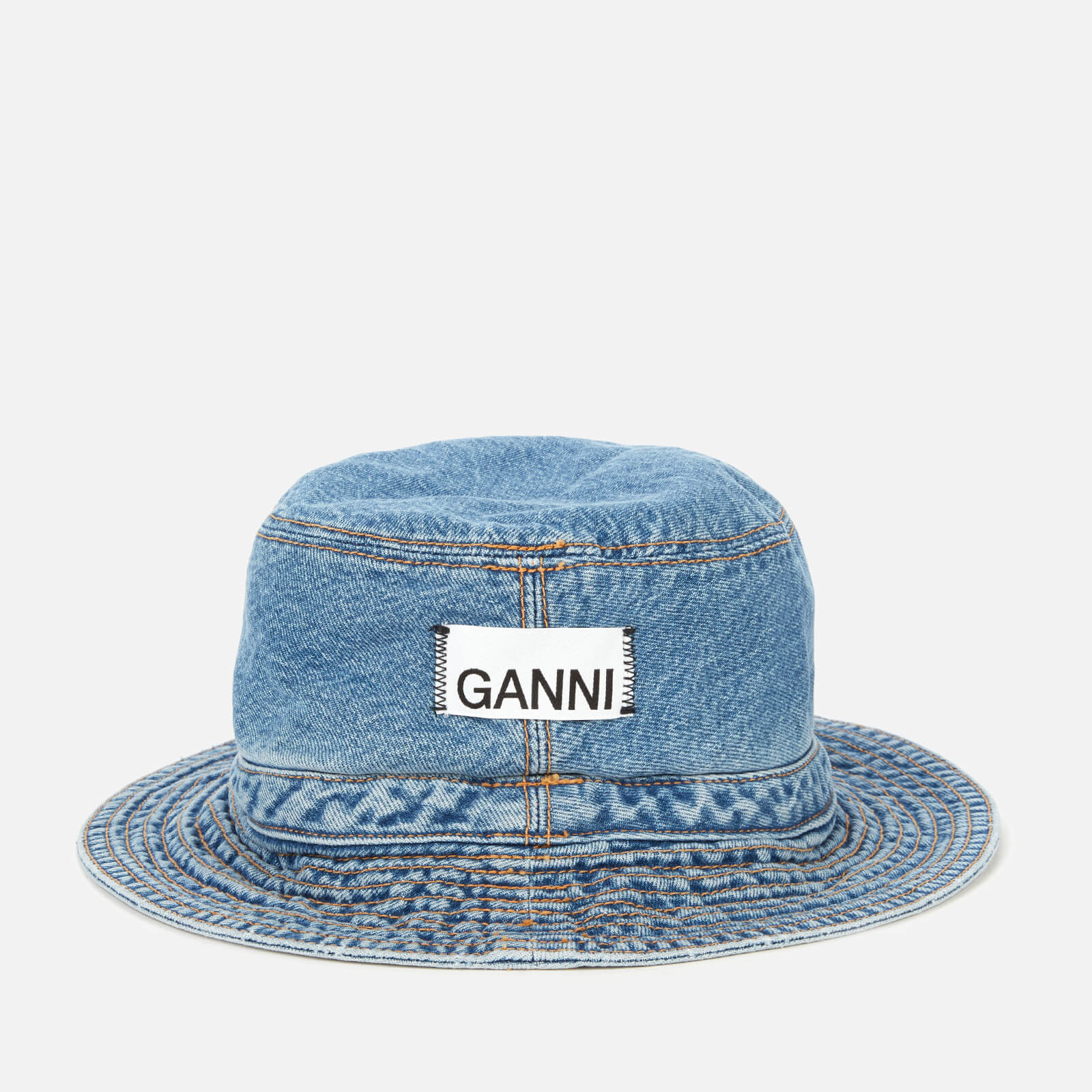 Ganni Women's Denim Bucket Hat - Washed Indigo - XS/S | Coggles Ganni Women's Denim Bucket Hat - Washed Indigo - XS/S | Coggles