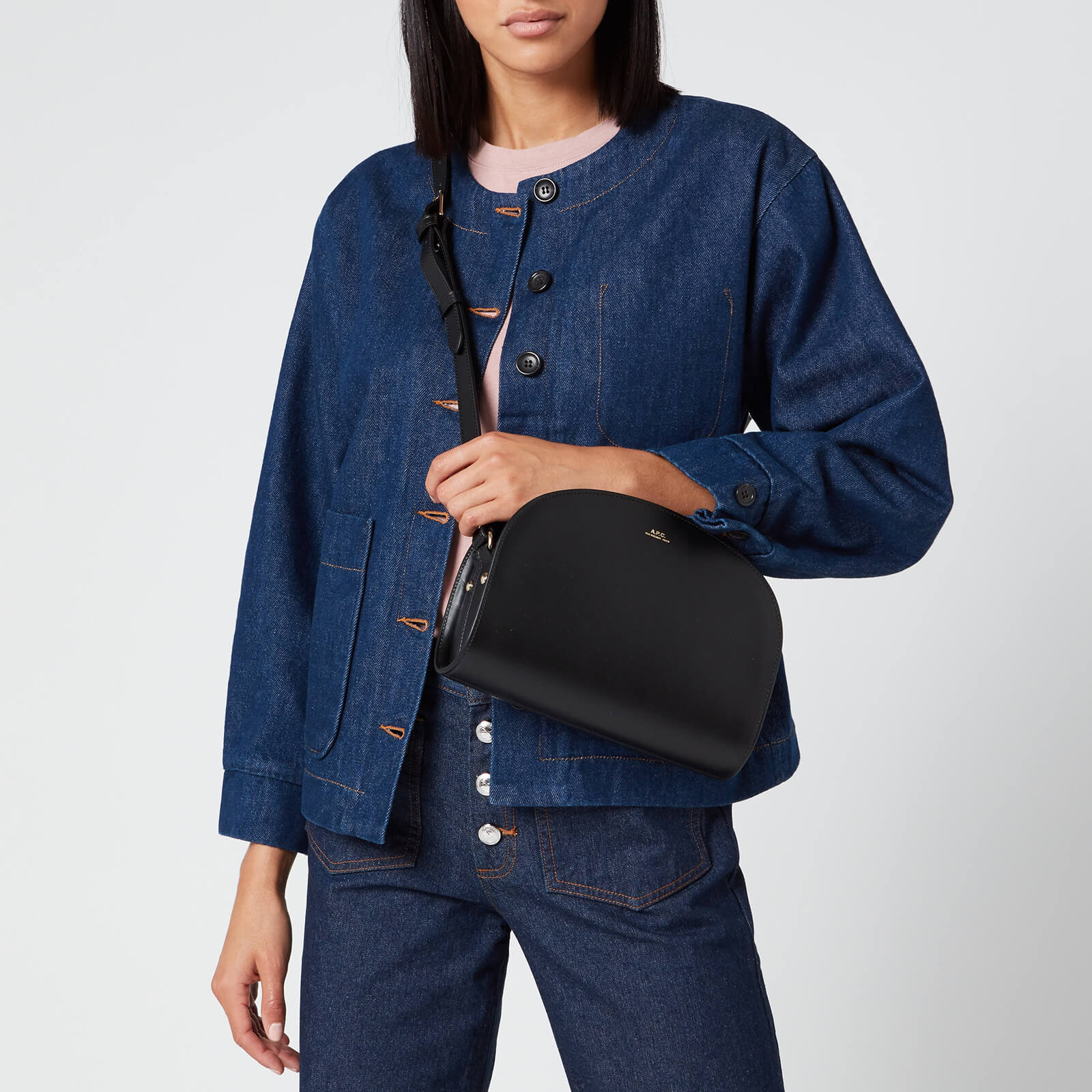 A.P.C. Demi Lune Leather Crossbody Bag Coggles