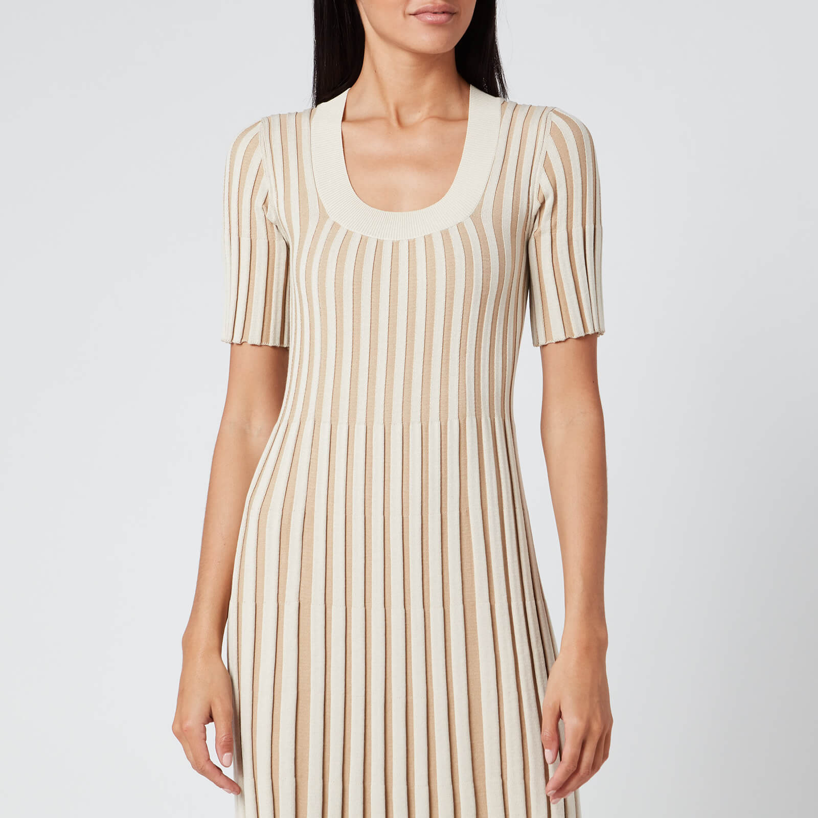 ワンピース KENZO Woman Dress Beige FD52RO1145DE 02 KENZO Women's Pleated Dress - Dark Beige - XS | Coggles