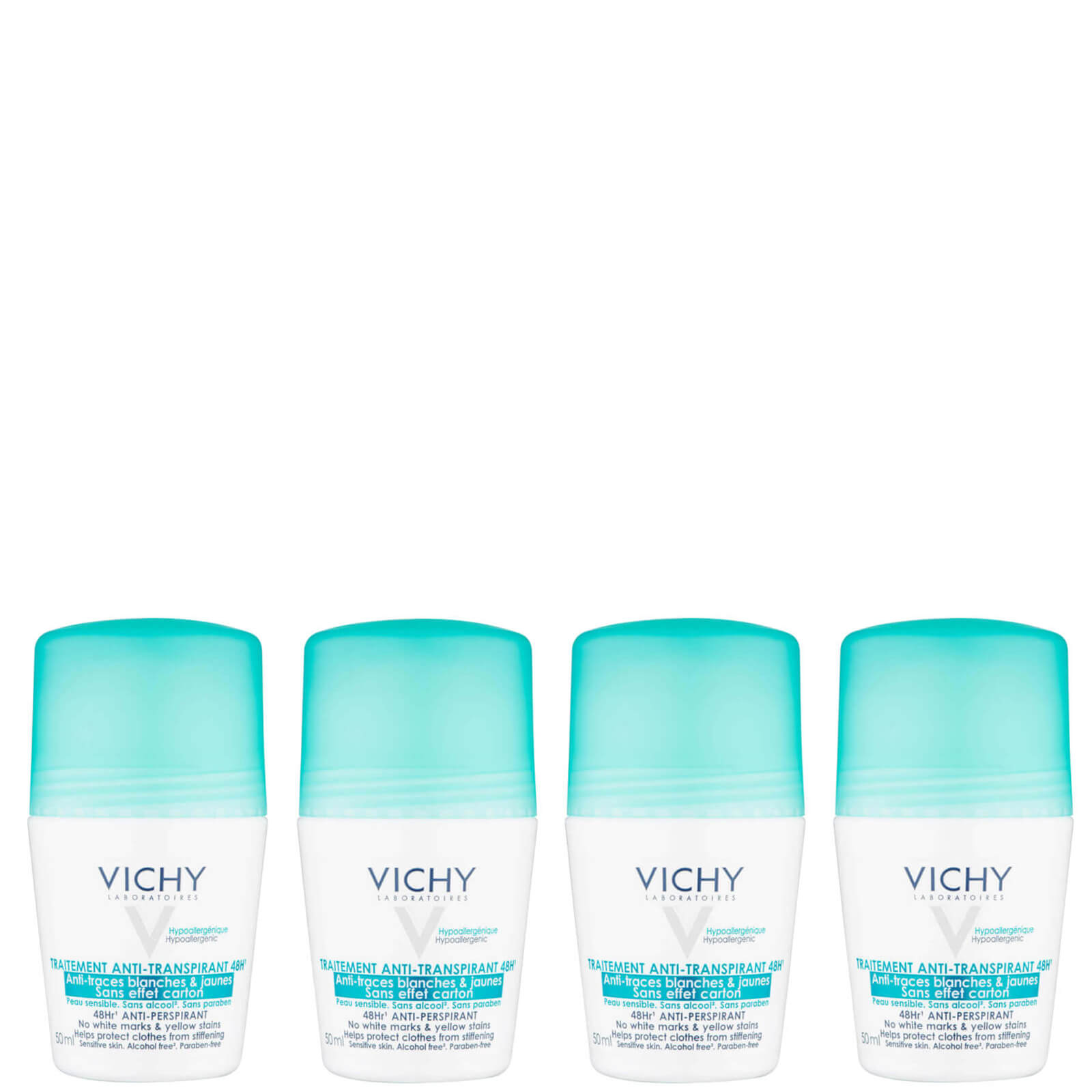 VICHY No Marks Roll-on Deodorant Set 4 x 50ml
