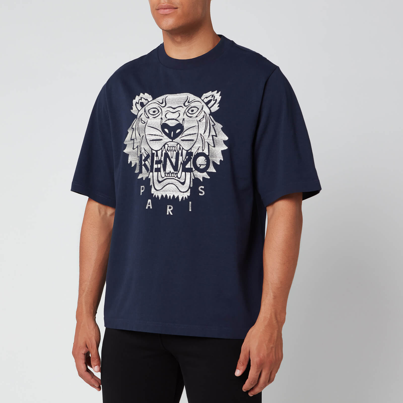 KENZO Men s Stitched Tiger T Shirt Navy Blue XS Coggles