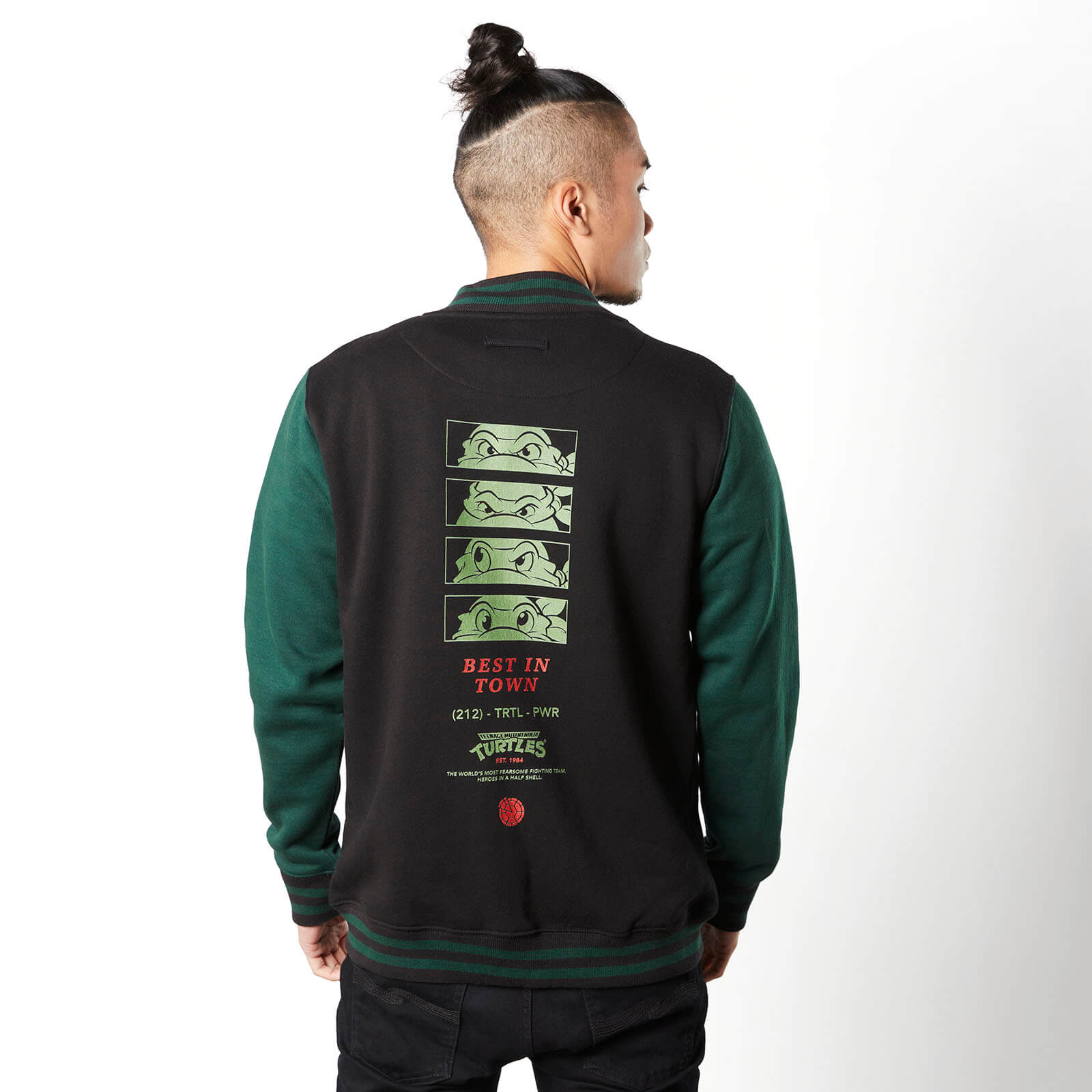 Teenage Mutant Ninja Turtles By The Slice Varsity Jacket - Black