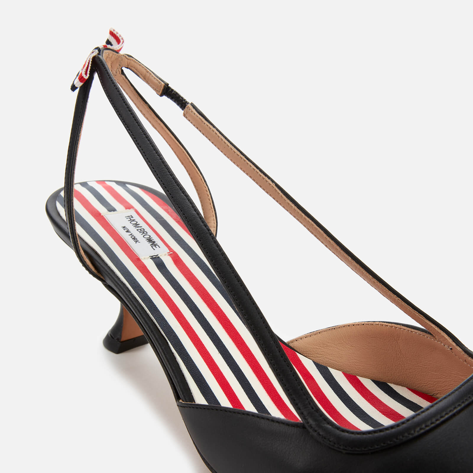 Thom Browne Women's Curved Heel Throatline Slingback - Black