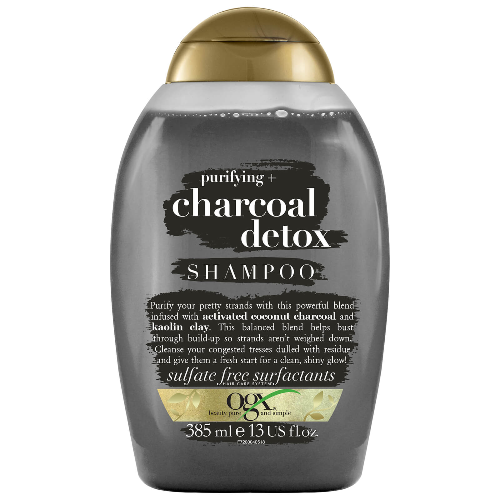OGX Purifying+ Charcoal Detox Shampoo 385ml | LOOKFANTASTIC