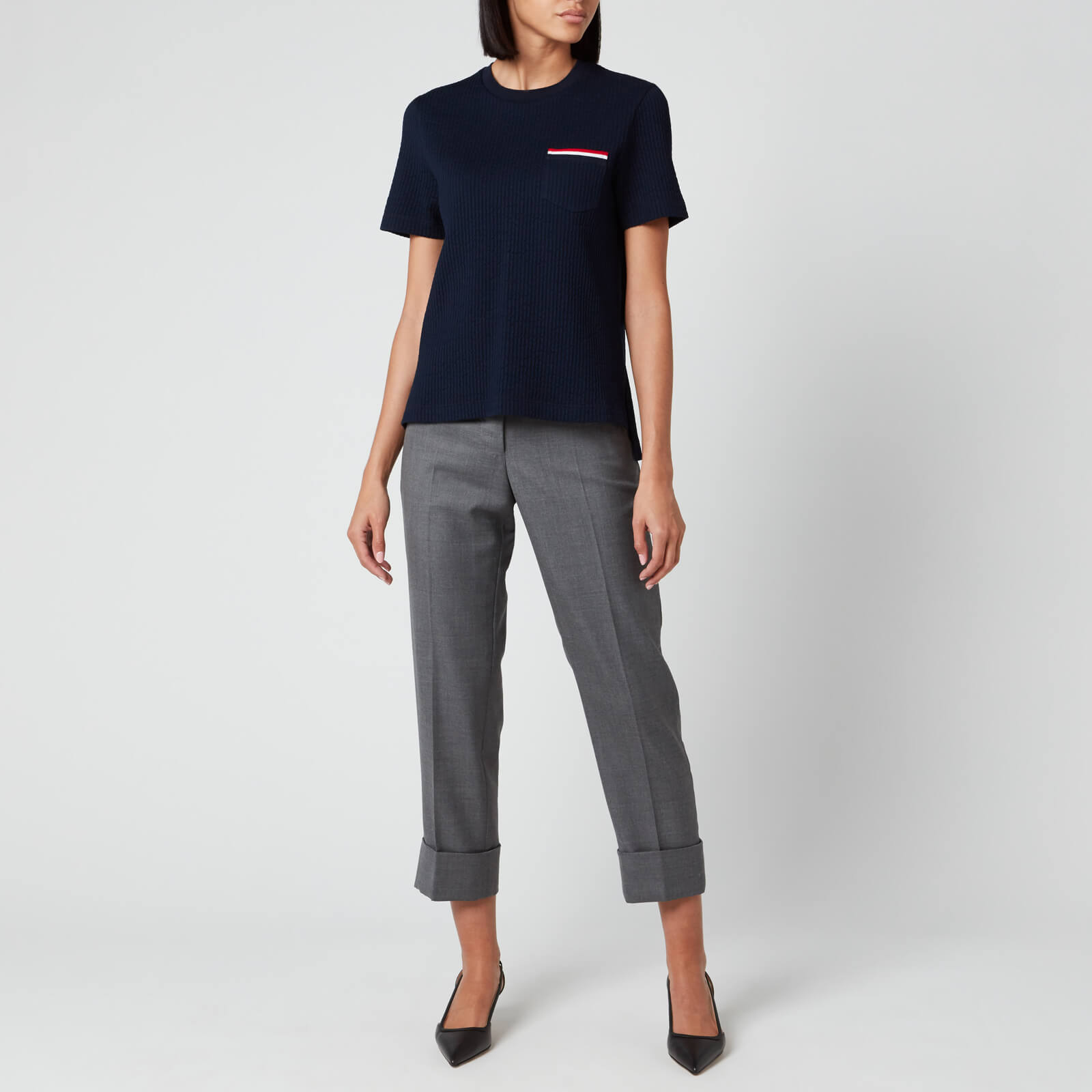 ★THOM BROWNE★ Oversized short sleeve pocket short sleeve t Thom Browne Oversized Short Sleeve Pocket Tee | REVERSIBLE