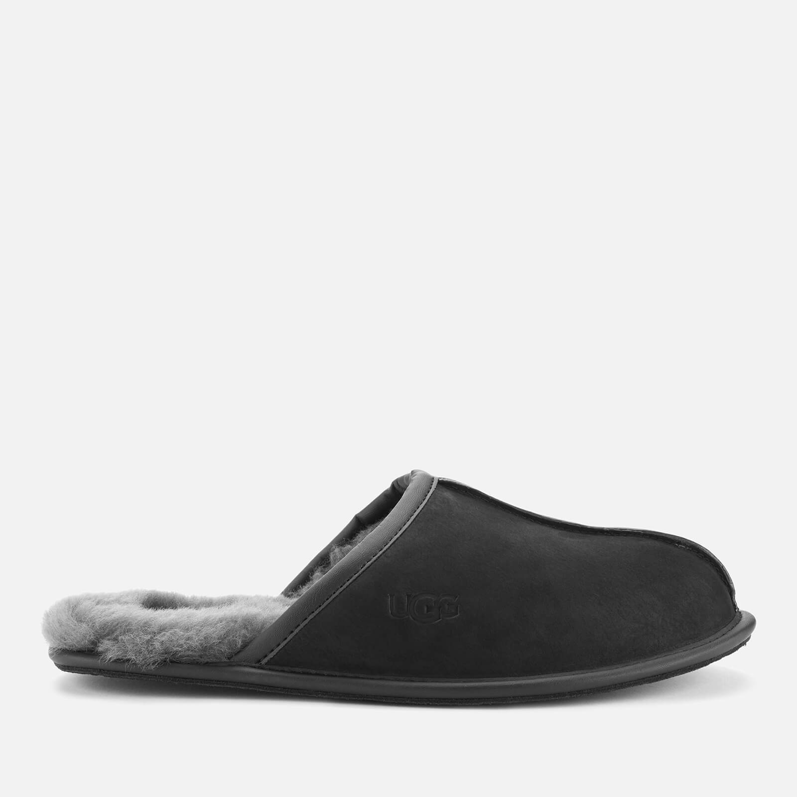 Mens black leather ugg slippers sales