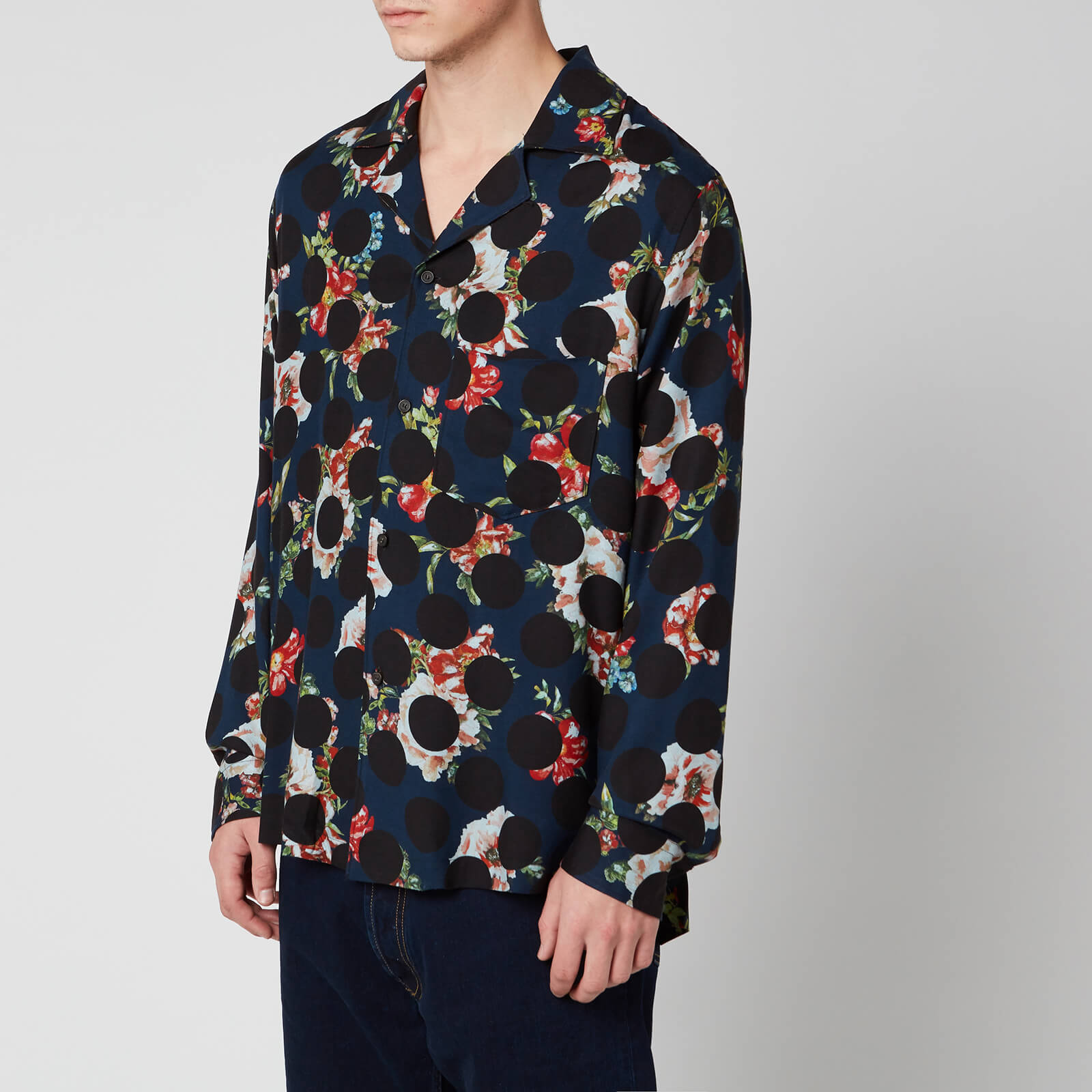 商品画像：ACNE STUDIOS Satlent Cotton-Blend Corduroy Shirt in Navy 4