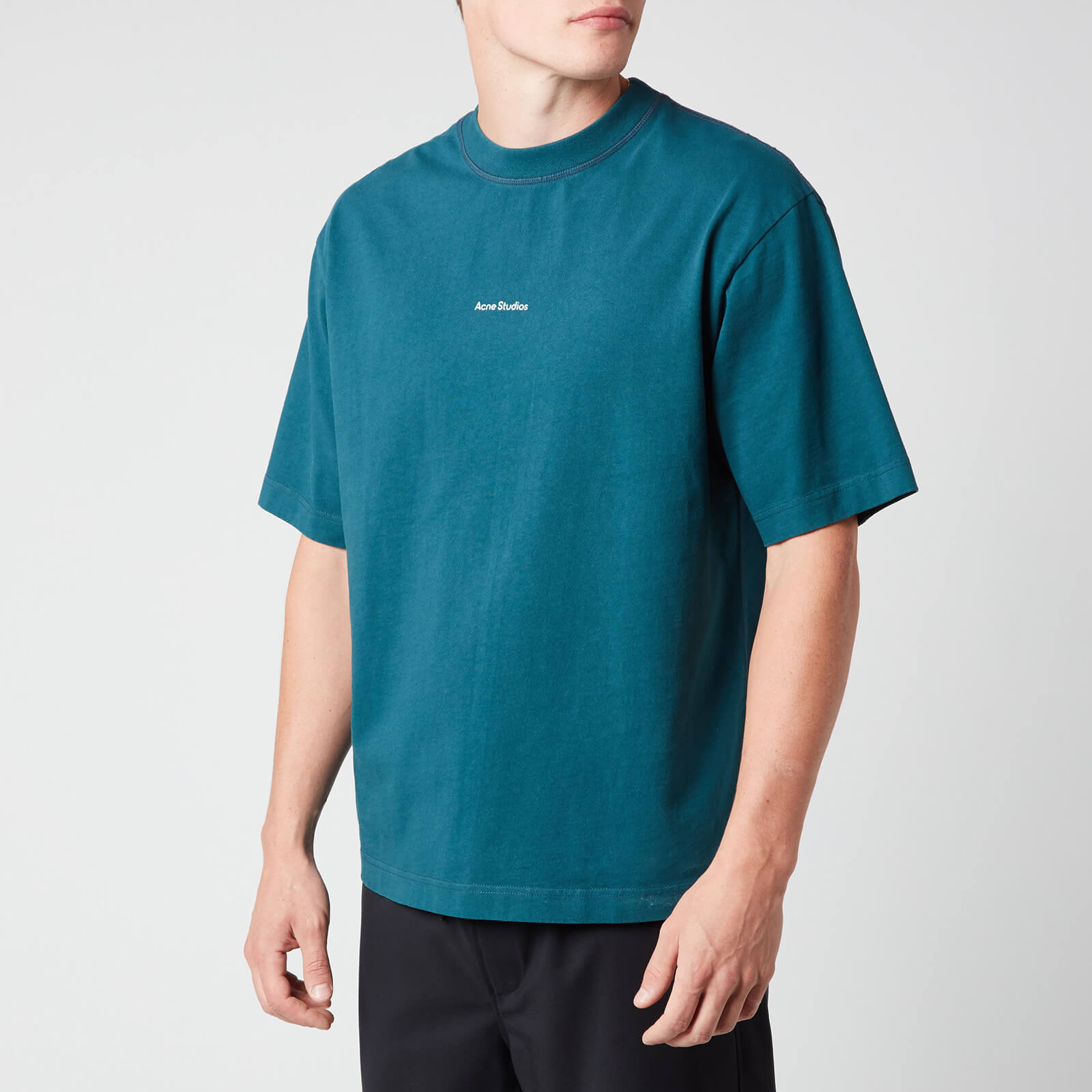 超歓迎 Acne S - Petrol Deep - T-Shirt Logo Reverse Men's Studios トップス