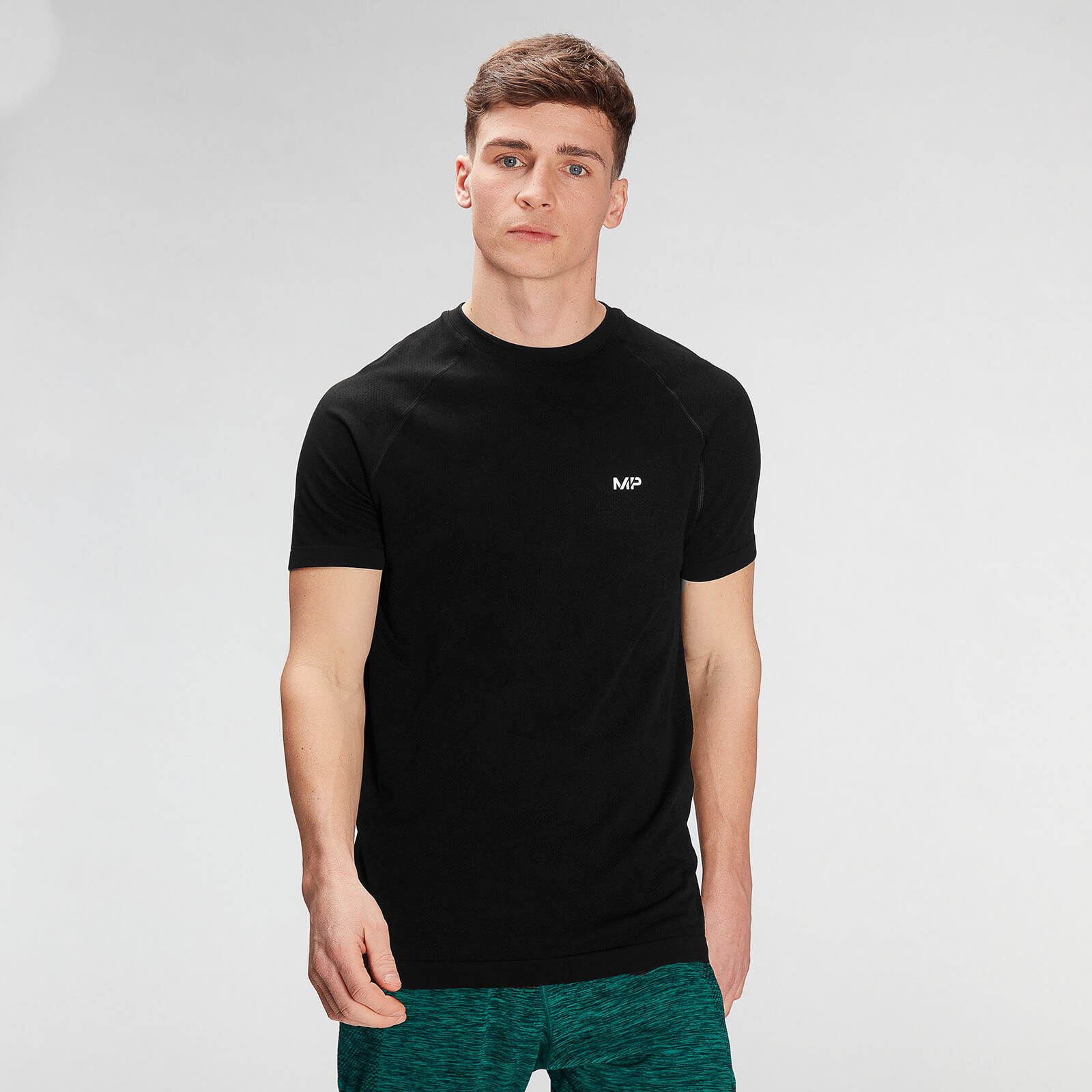 MP Men's Essential Seamless Graphic Short Sleeve T-Shirt- Black