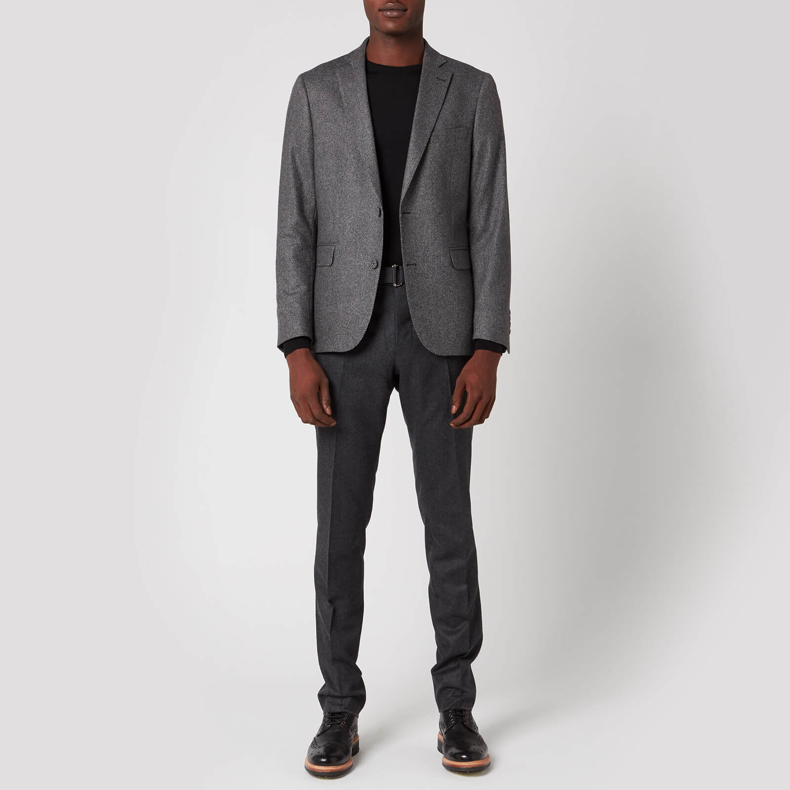 Officine Générale Men's Paul Wool Flannel Pants - Grey - 46