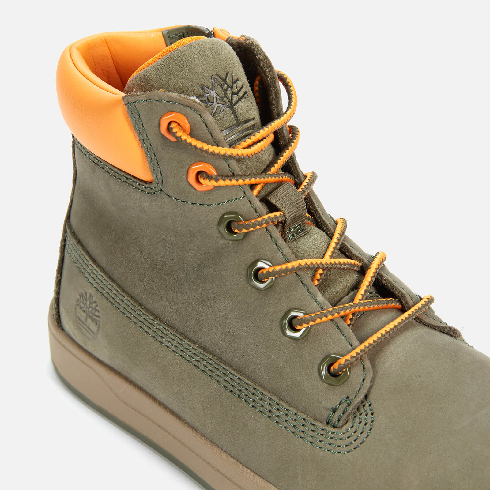Timberland Kids Davis Square 6 Inch Leather Boots Dark Green Allsole