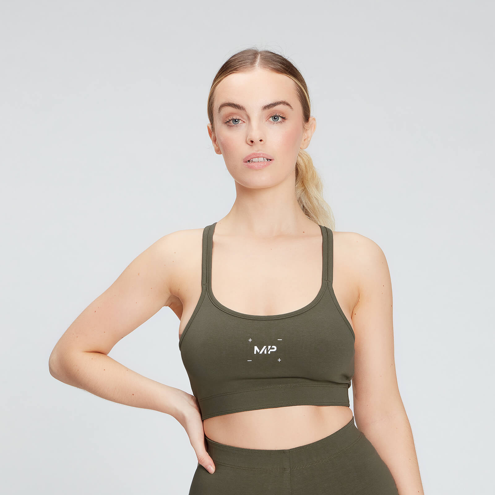 MP Women's Central Graphic Bra - Dark Olive