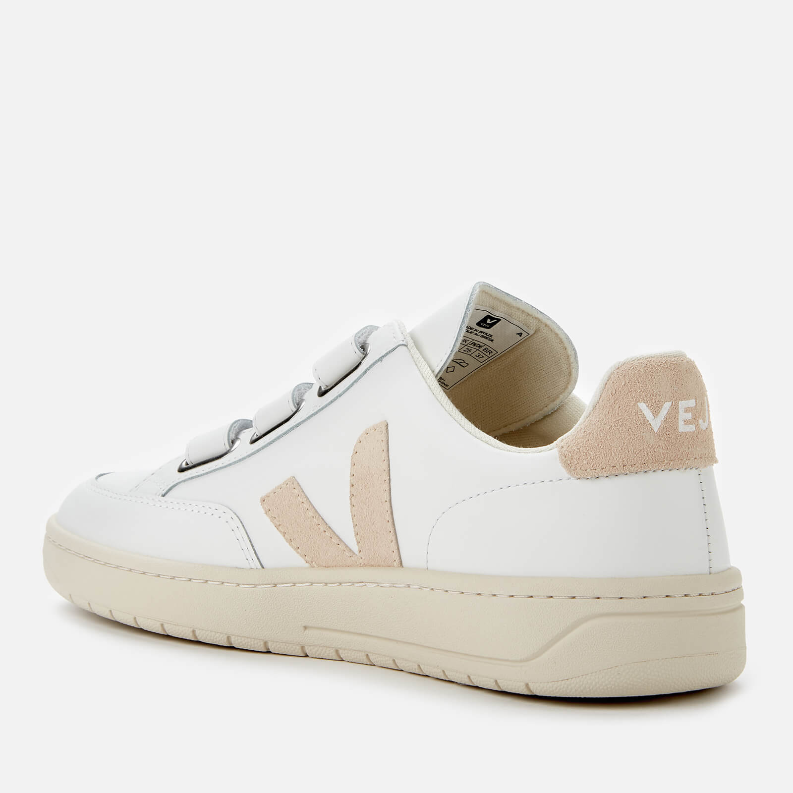 Veja Women s V Lock Leather Trainers Extra White Sable Allsole