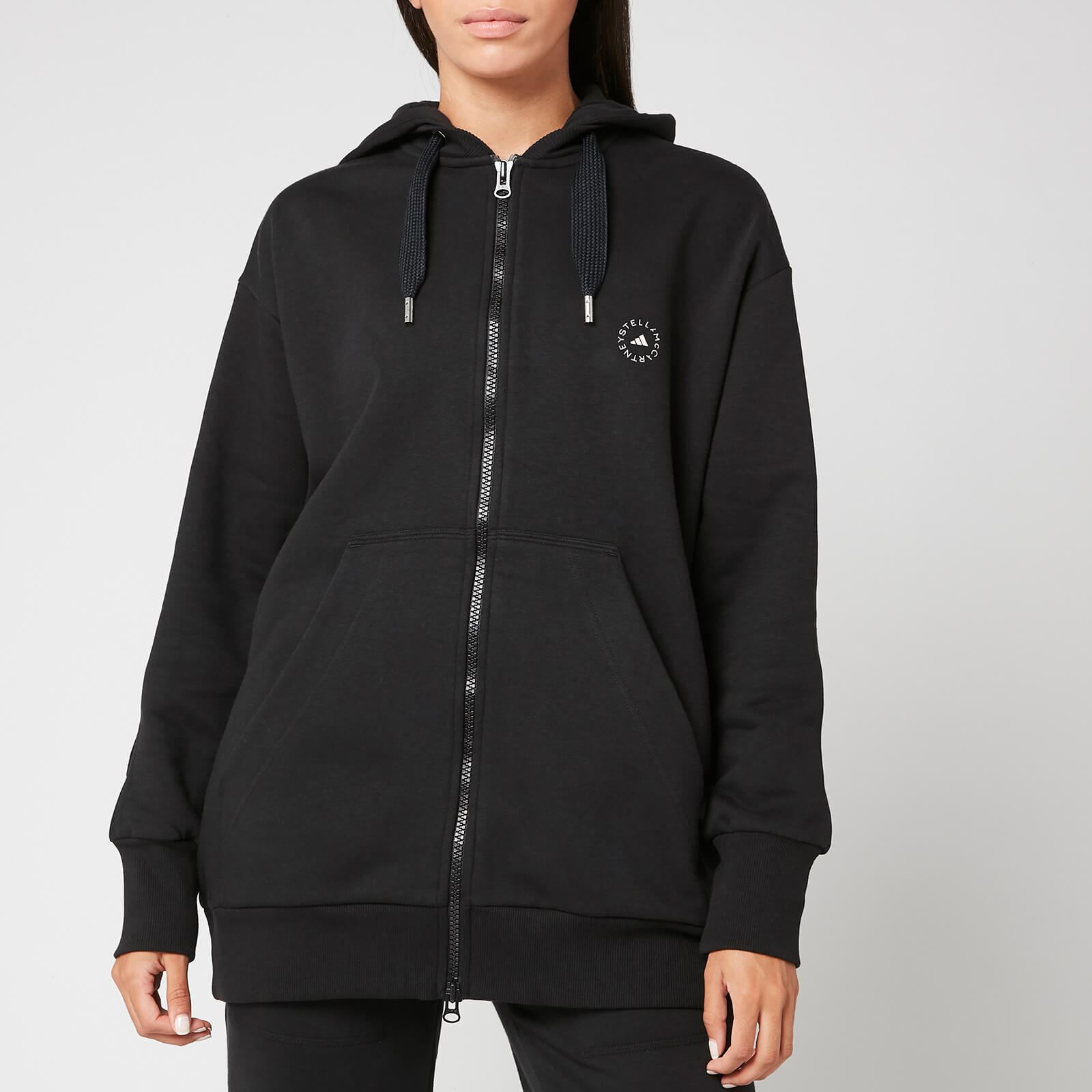 adidas by STELLAMcCARTNEY◆23ss/Sportswear Full Zip Hoodie/ジップパーカー/M/ポリエステル/BLK/ adidas by Stella McCartney Women's Full-Zip Hoodie - Black