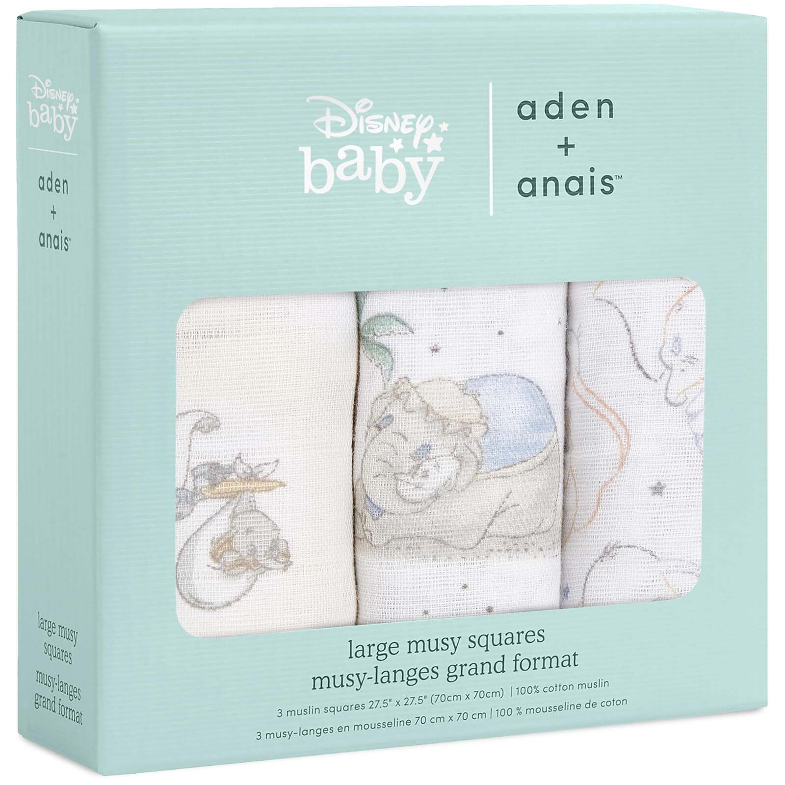 aden anais Disney Cotton Muslin Squares My Darling Dumbo 3 Pack Coggles